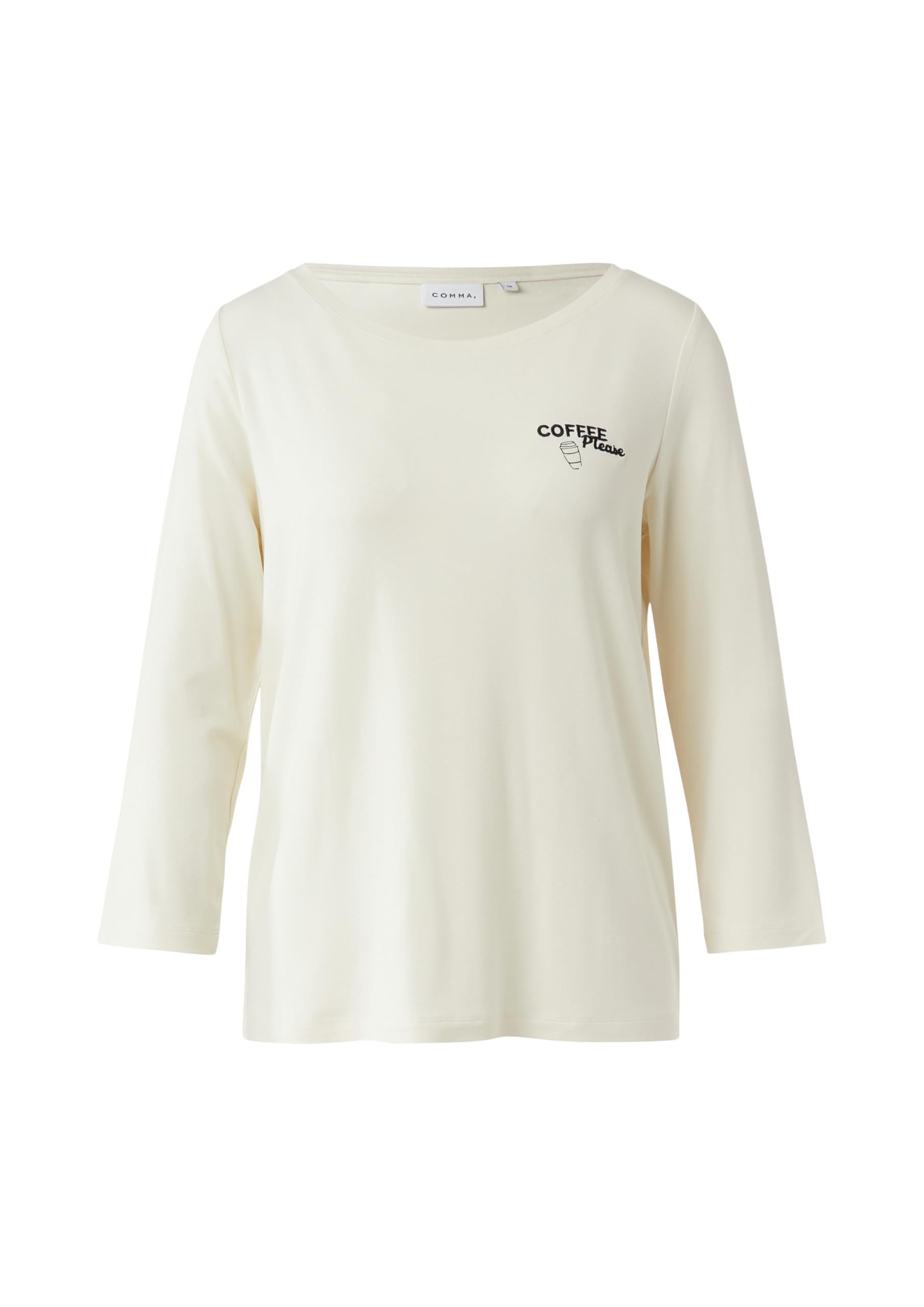 comma-jersey-t-shirt-3-4-arm-frontprint-creme-gr-36 image 4