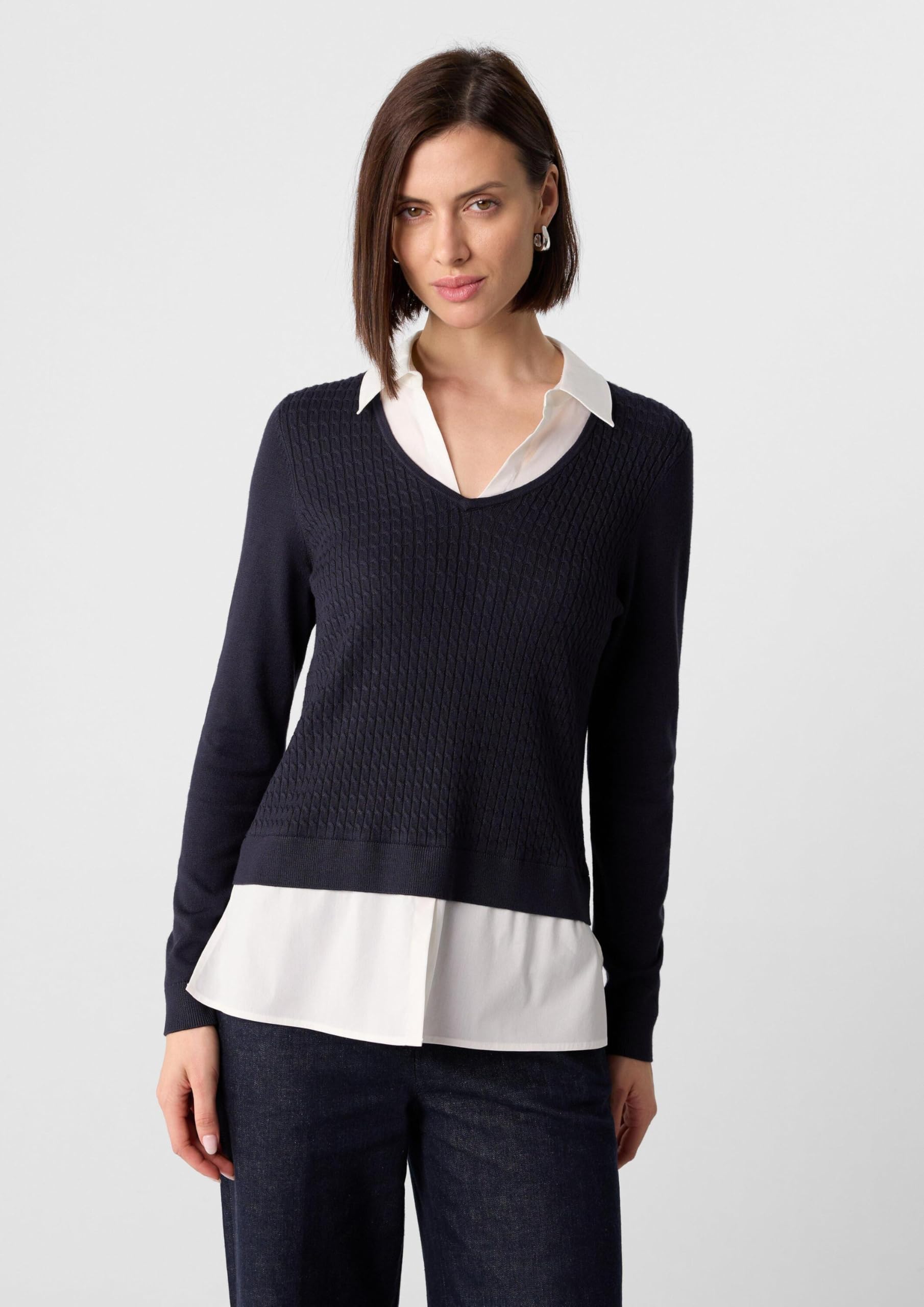 comma-pullover-damen-2-in-1-layering-gr-38-v-ausschnitt image 3