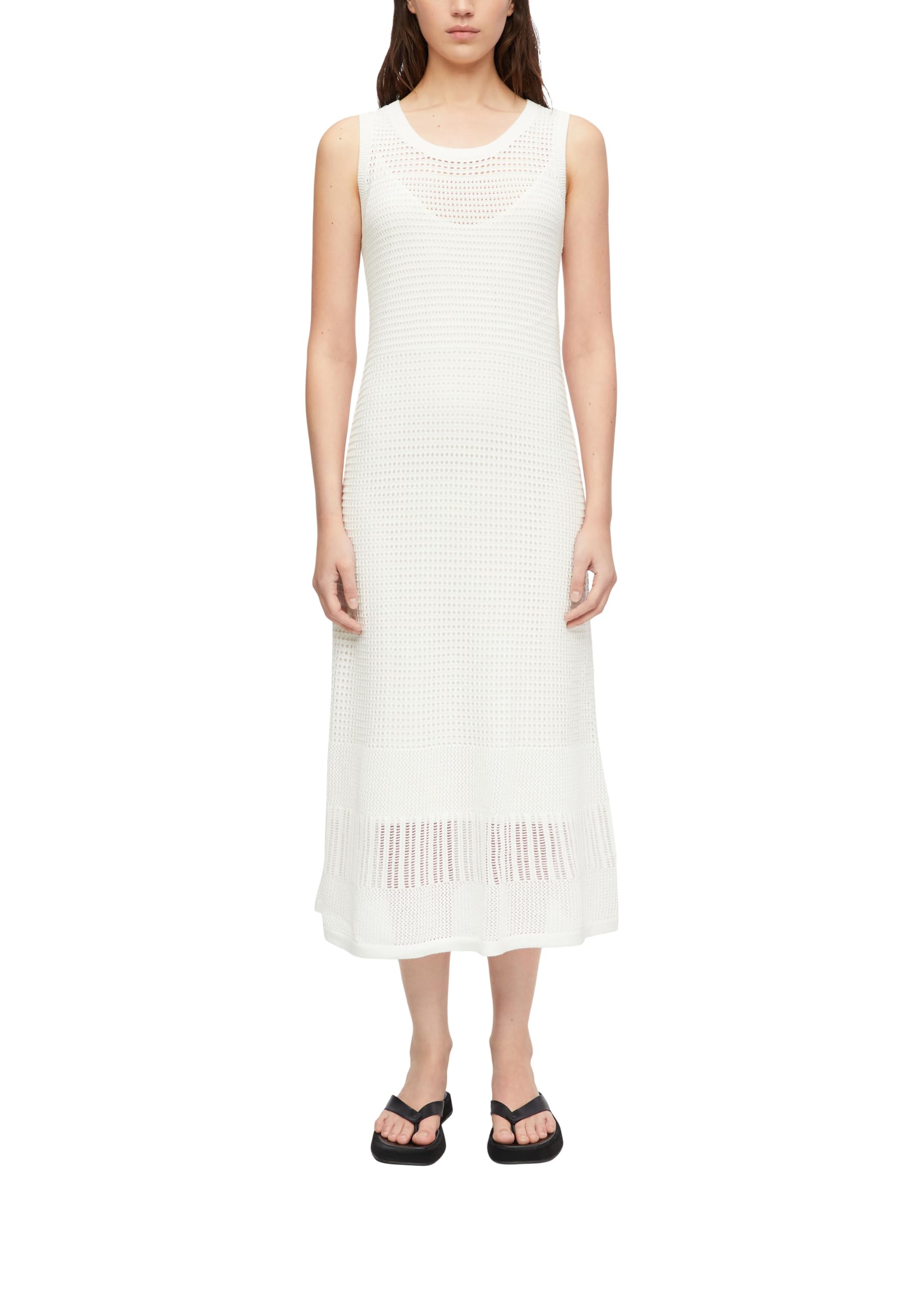comma-strickkleid-ajour-fit-and-flare-midi-hell-gr-40 image 1