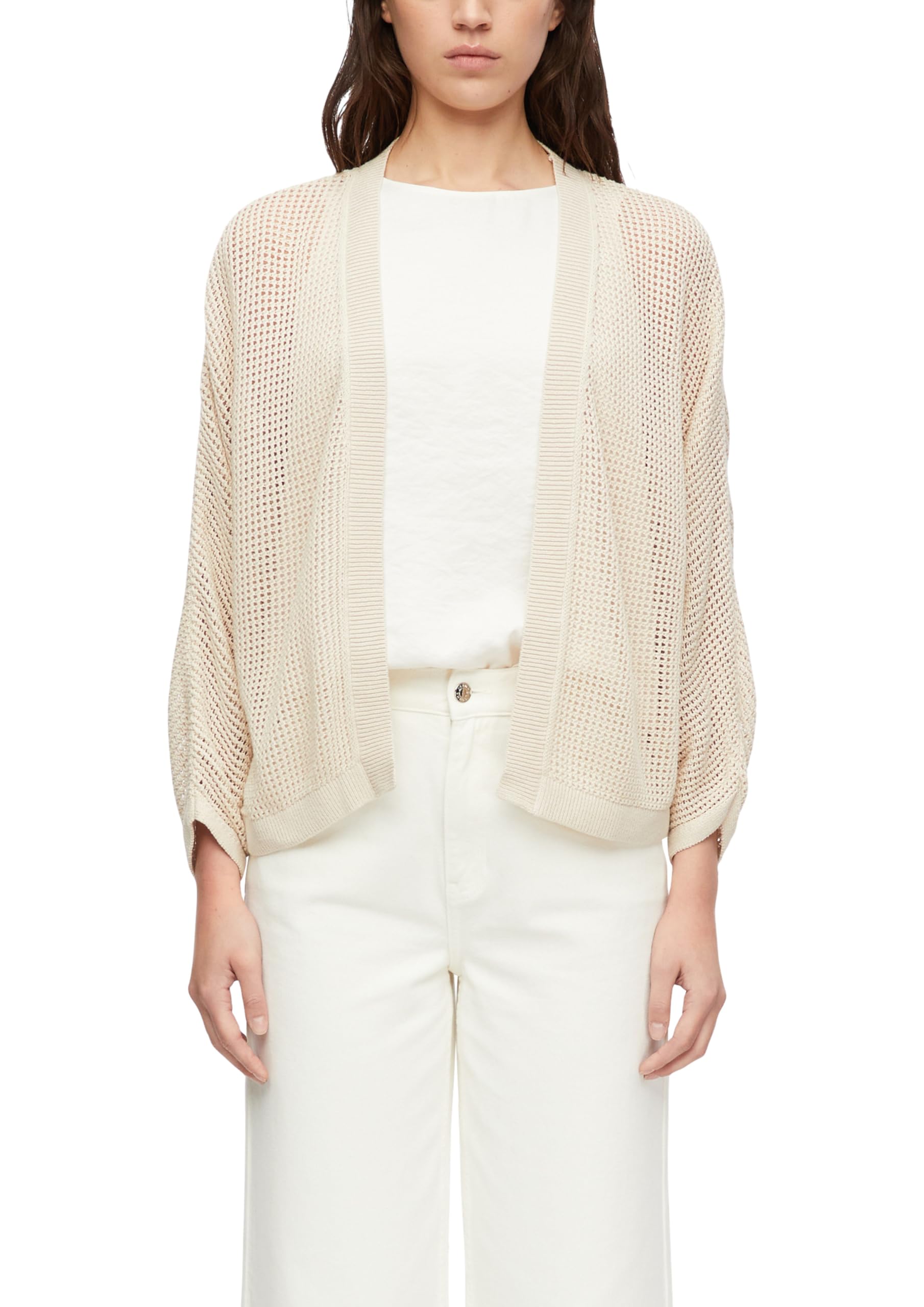 comma-strickjacke-ajourmuster-beige-xl image 1