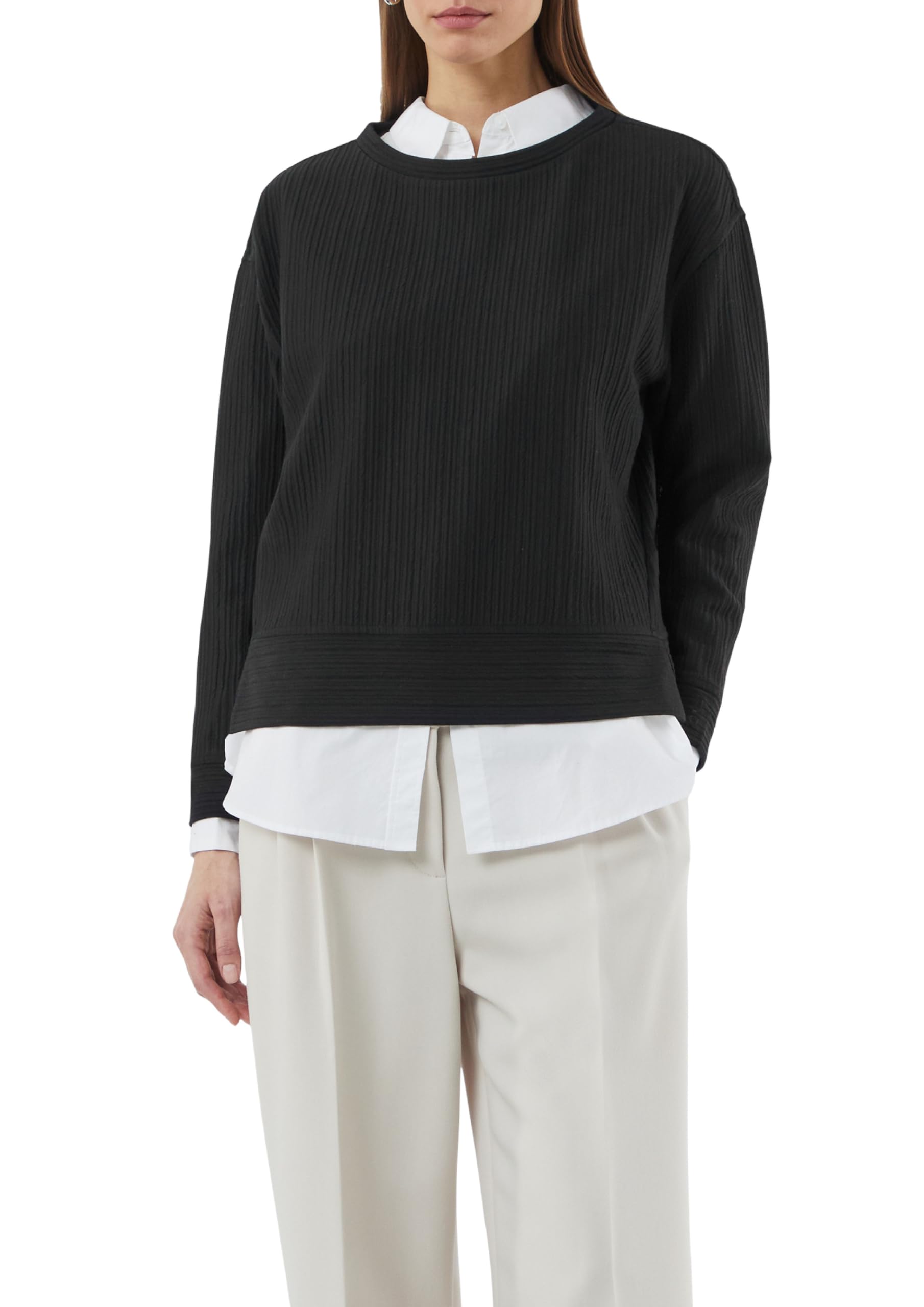 comma-strukturiertes-sweatshirt-mit-b-ndchen-gr-e-38 image 1