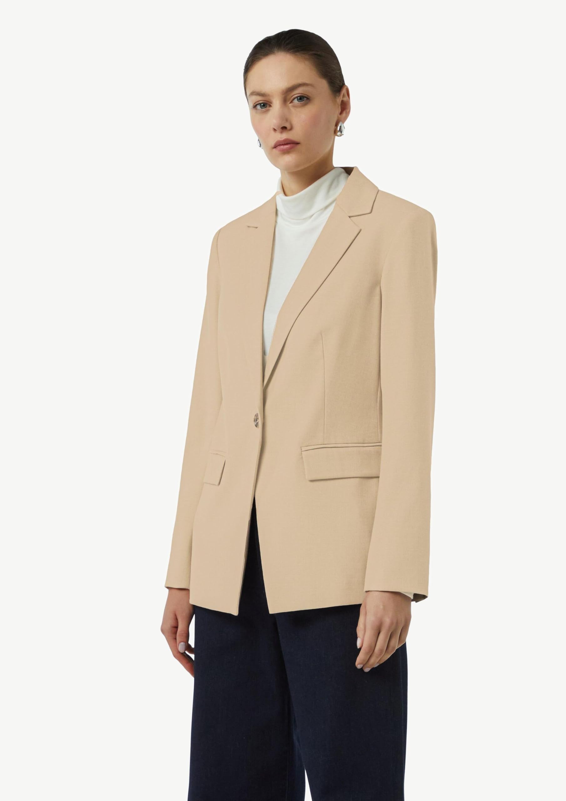 comma-blazer-taillierter-twill-blazer-damen-sandfarben-gr-42 image 7