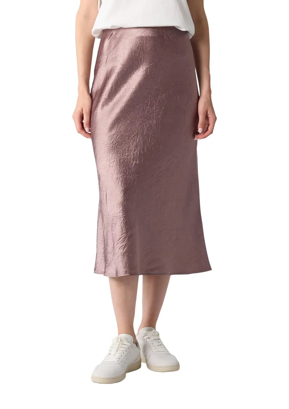 comma-midirock-aus-crinkled-satin-damen-elegant image 1
