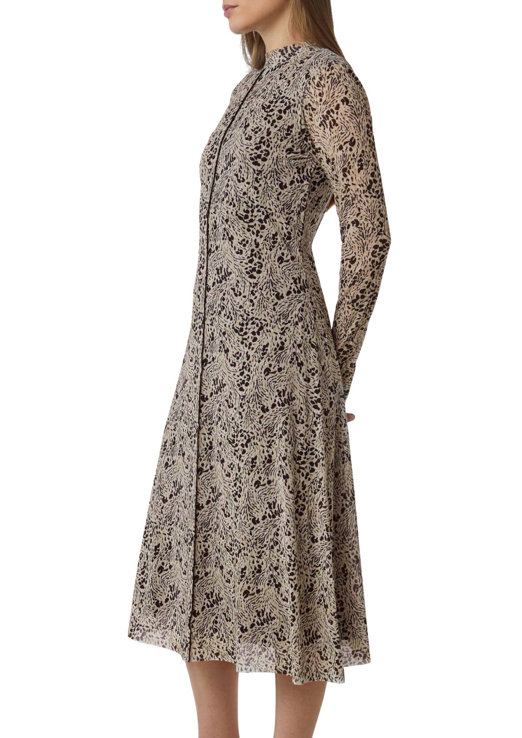 comma-midi-kleid-damen-mesh-stehkragen-schwarz image 8