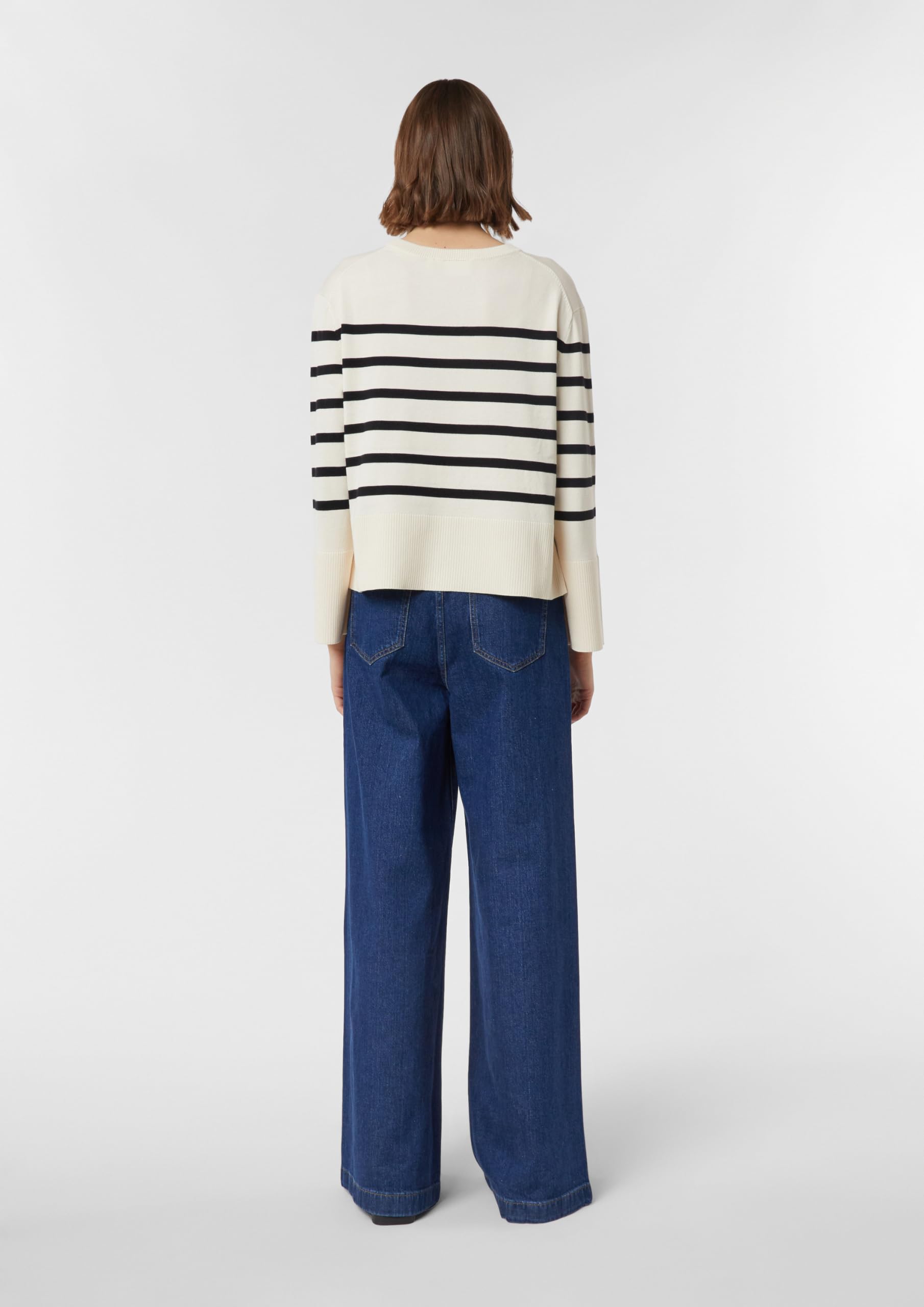 comma-streifenpullover-blau-wei-weite-rmel-strick image 7