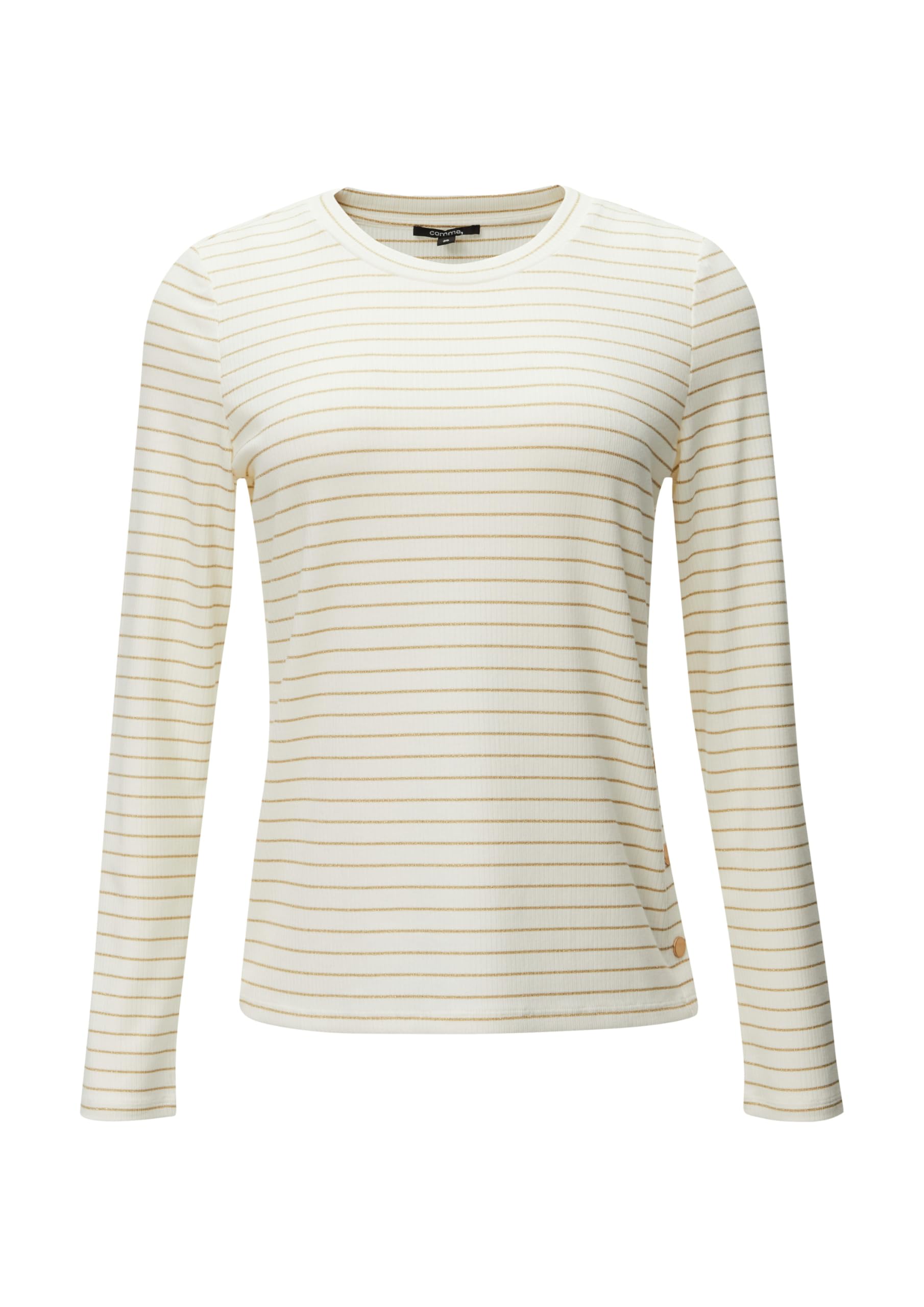 comma-langarmshirt-lurex-streifen-shirt-wei-gr-34 image 3