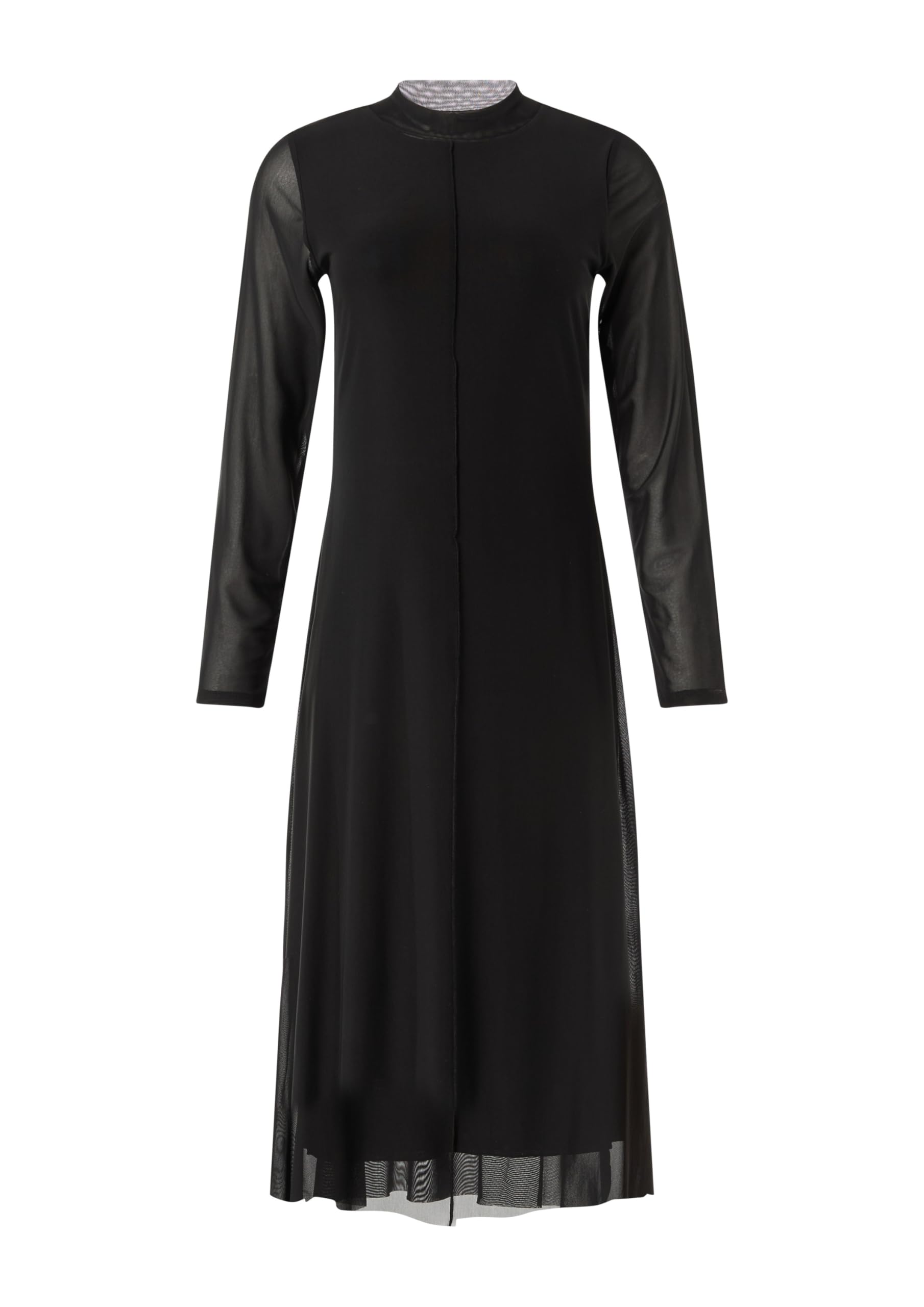 comma-midi-kleid-damen-mesh-stehkragen-schwarz image 3