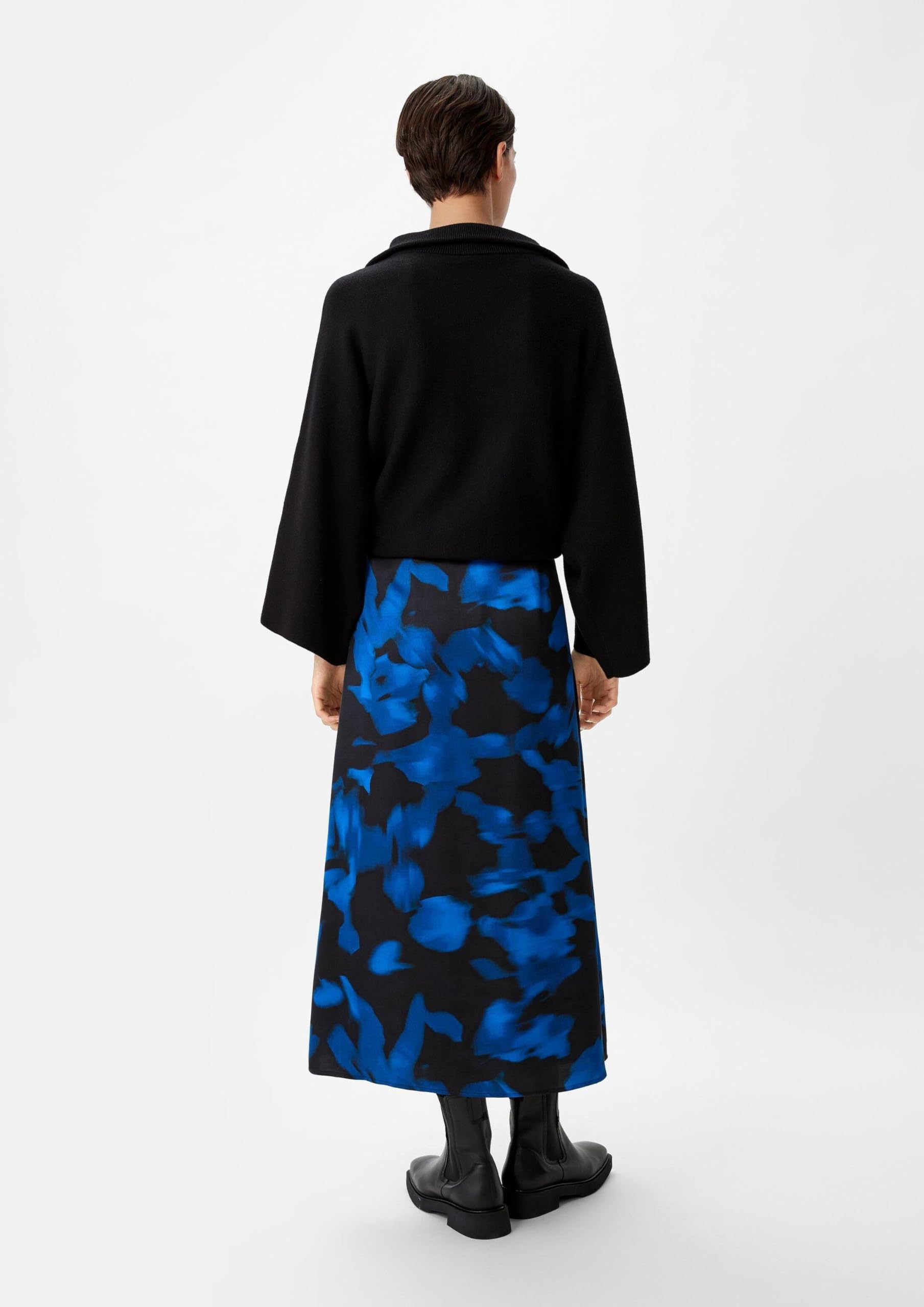 comma-satinrock-all-over-print-damen-rock-schwarz-muster image 7