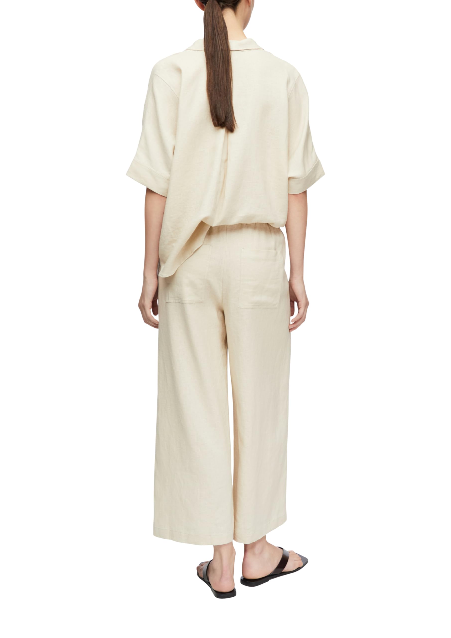 comma-trousers-culotte-gr-beige-viskosemix-streifen image 2