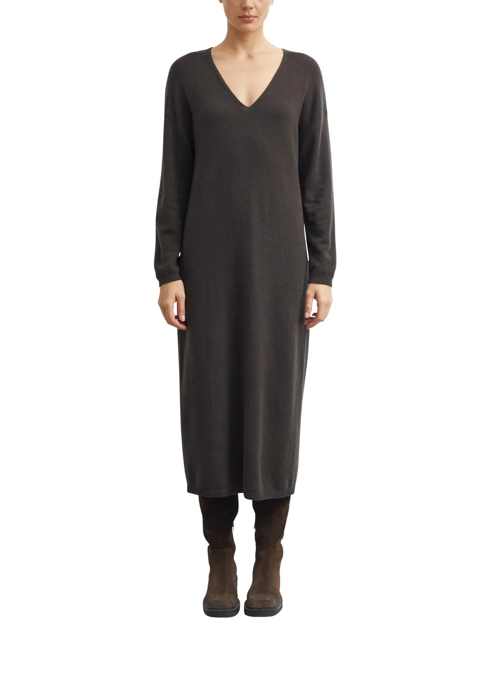 comma-dresses-midi-strickkleid-2184660-v-ausschnitt-gr-42 image 1