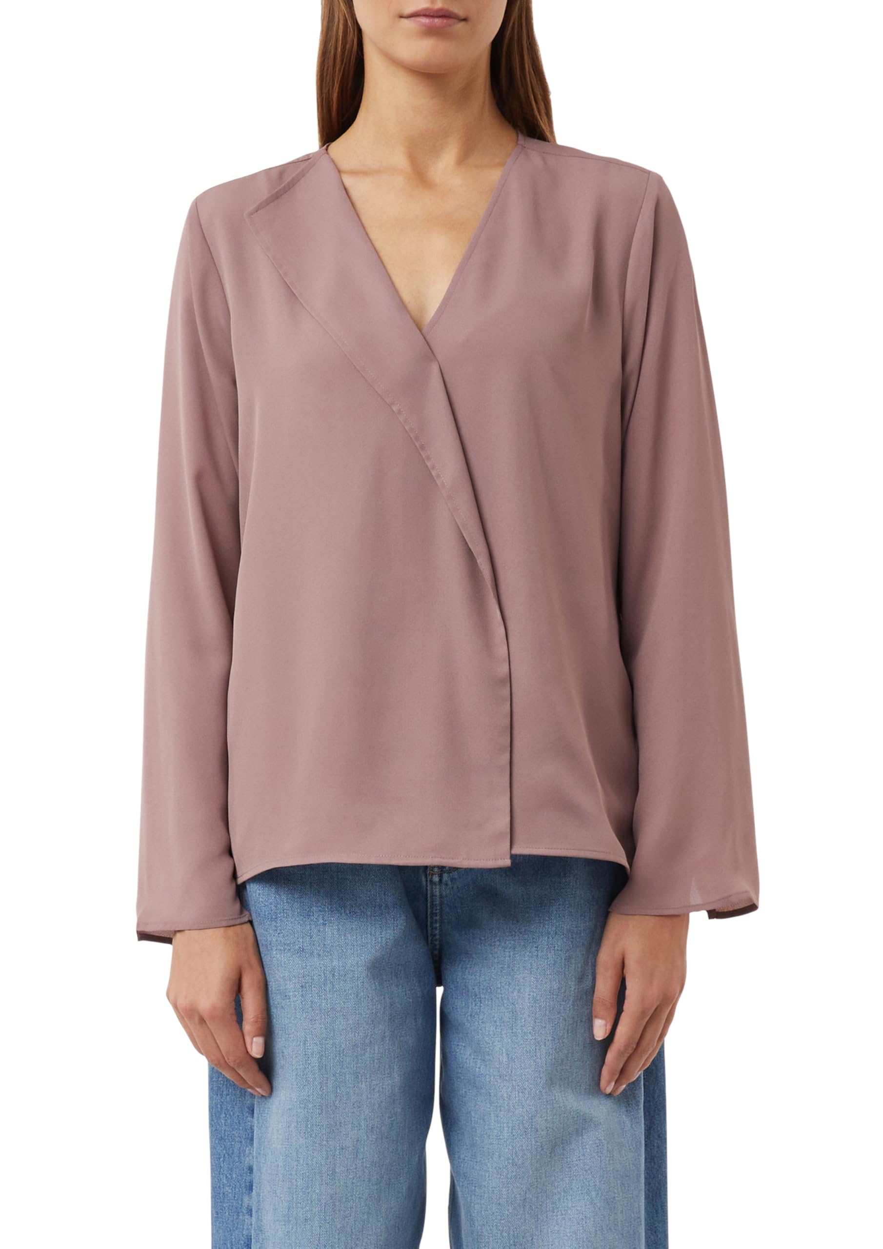 comma-feminine-bluse-mit-details-langarm-bluse-beige image 8