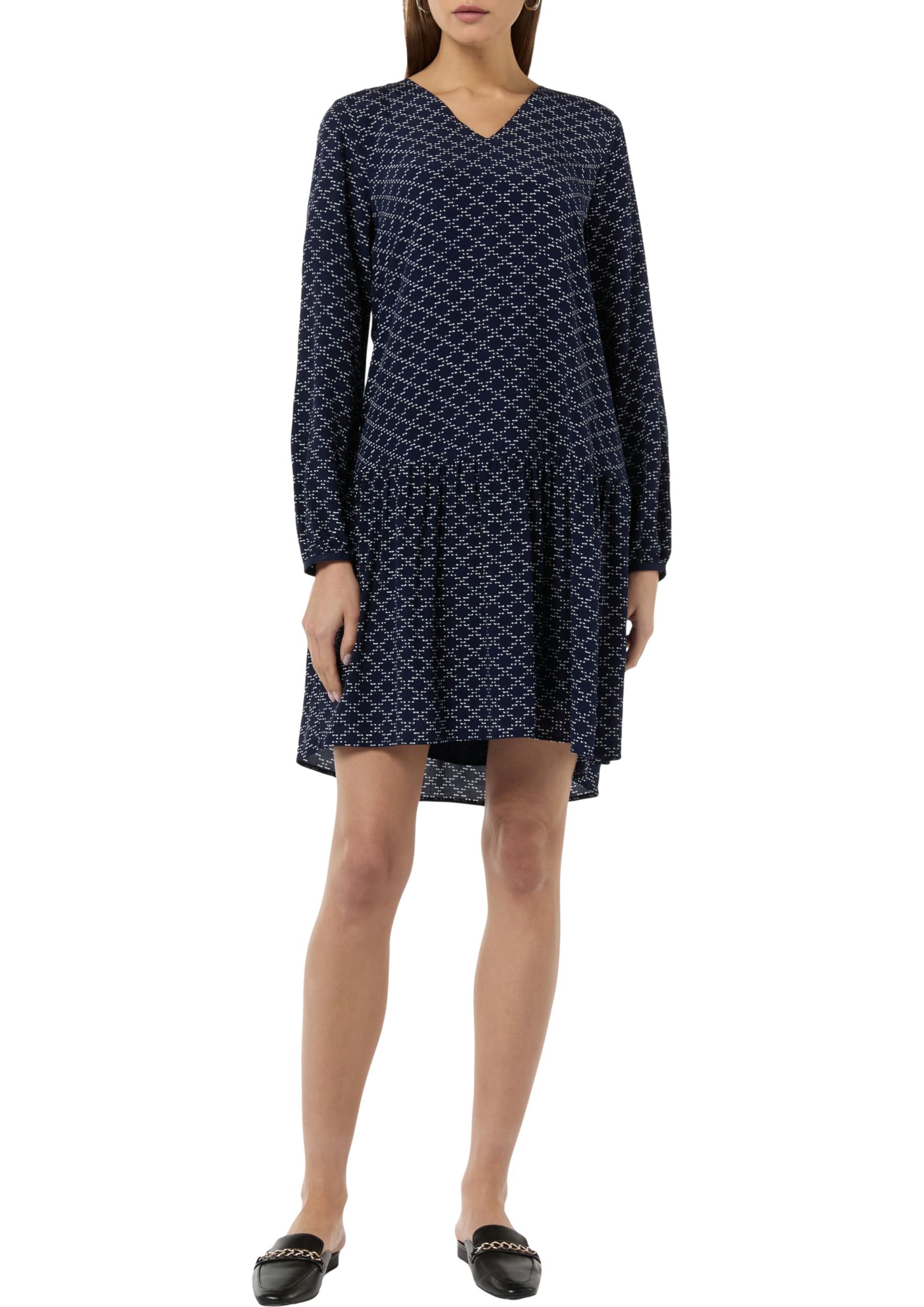 comma-minikleid-damen-pink-viskose-v-ausschnitt image 8