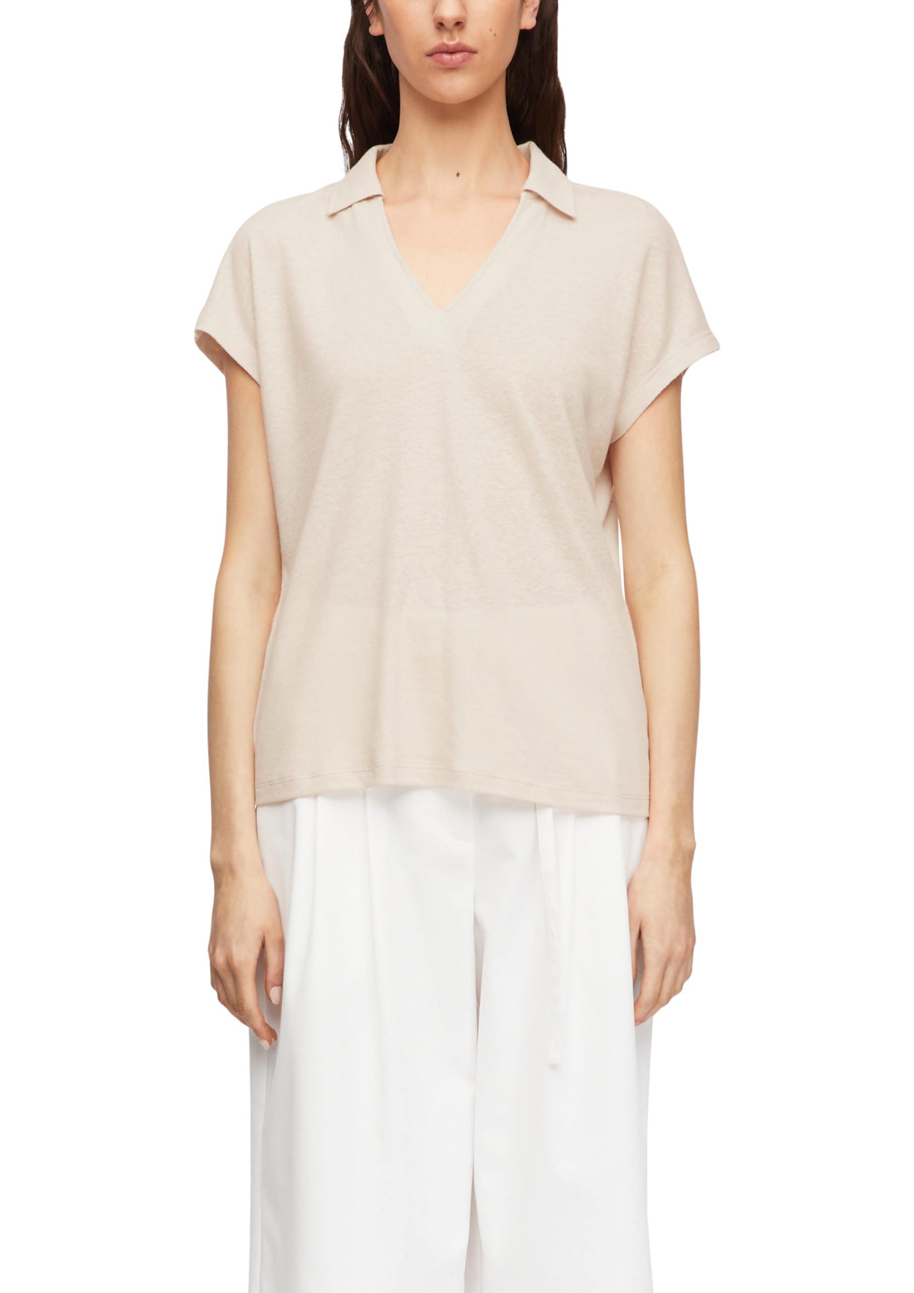 comma-polo-shirt-leinenmix-poloshirt-damen-gr-e-48-v-ausschnitt image 7