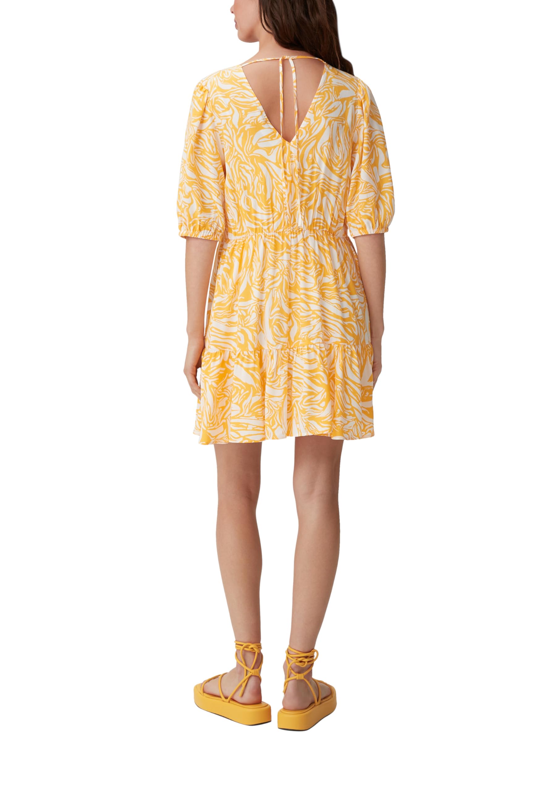 comma-stufenkleid-crepe-mini-kleid-v-ausschnitt-gr-36 image 2