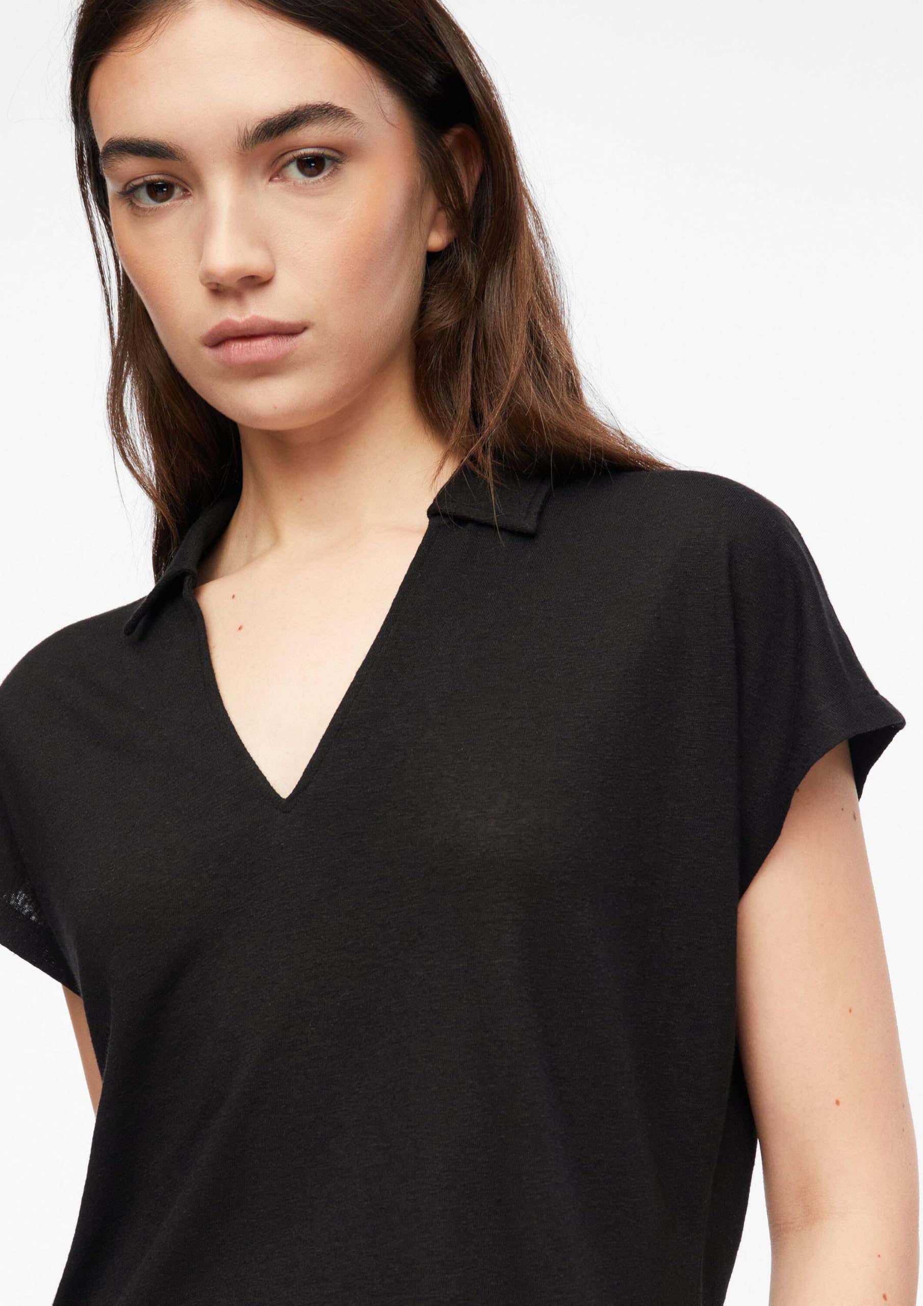 comma-polo-shirt-leinenmix-poloshirt-damen-gr-e-48-v-ausschnitt image 2