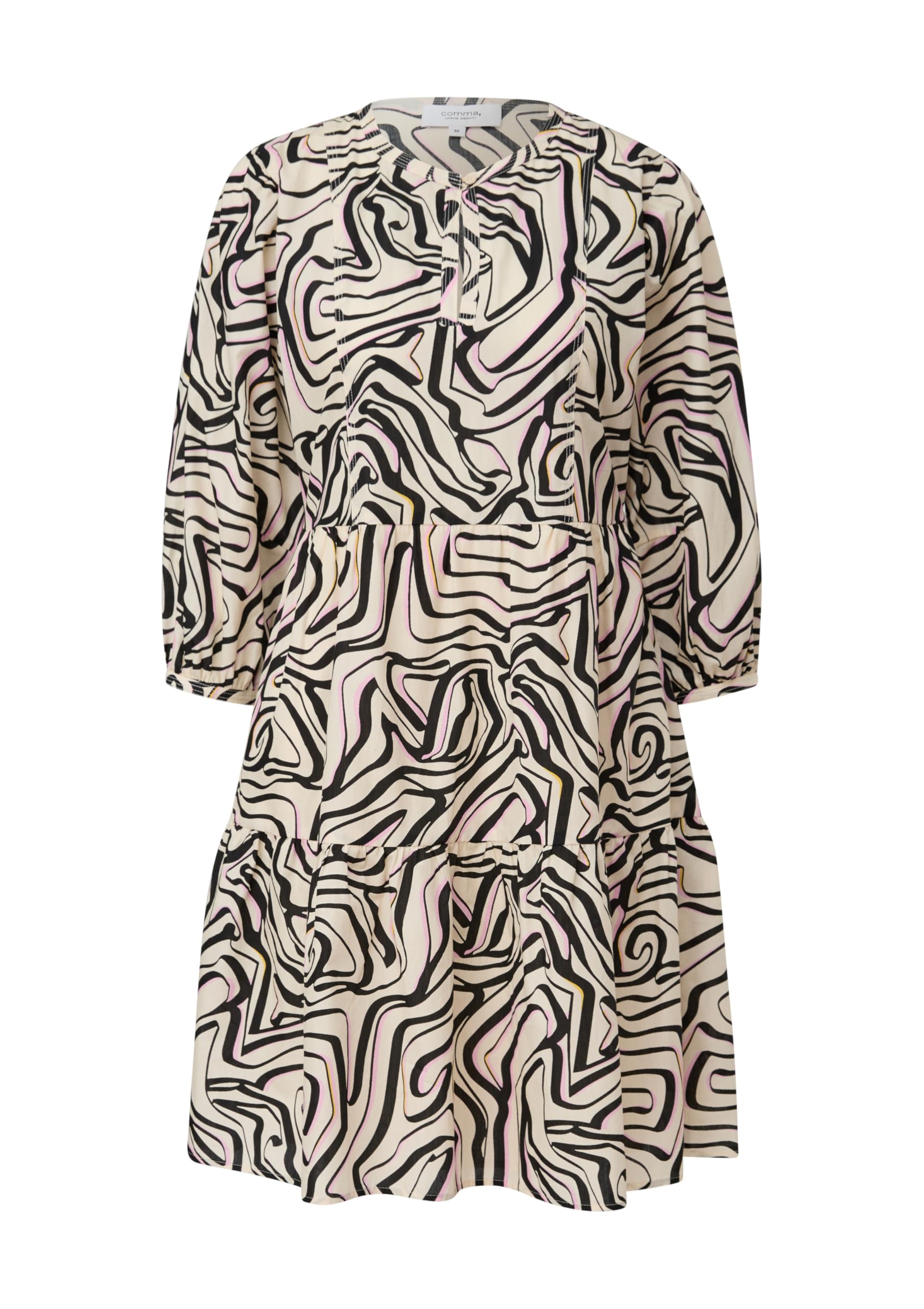 comma-stufenkleid-baumwolle-taschen-beige-gr-38 image 3