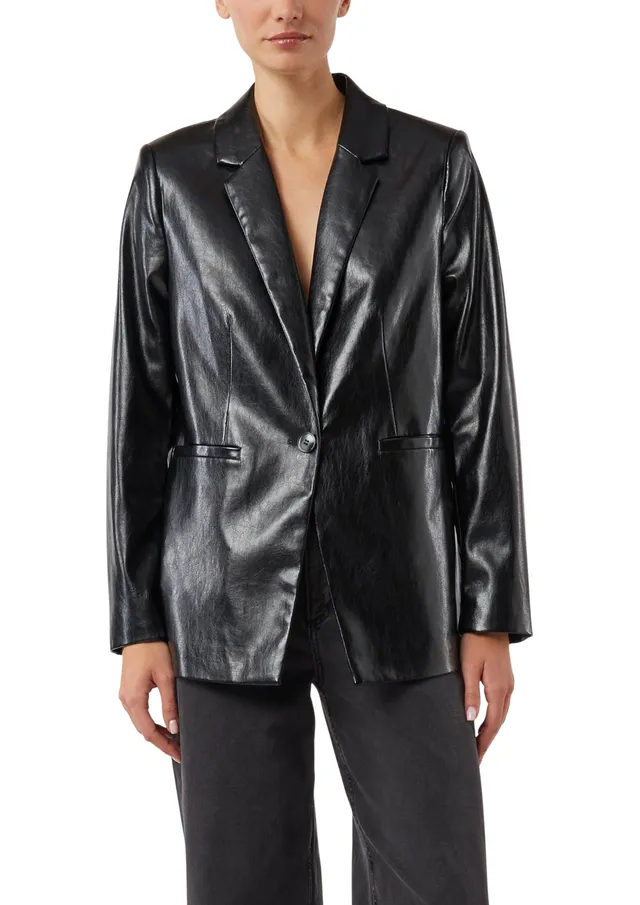 comma-blazer-kunstleder-locker-lederoptik-34-schwarz image 1