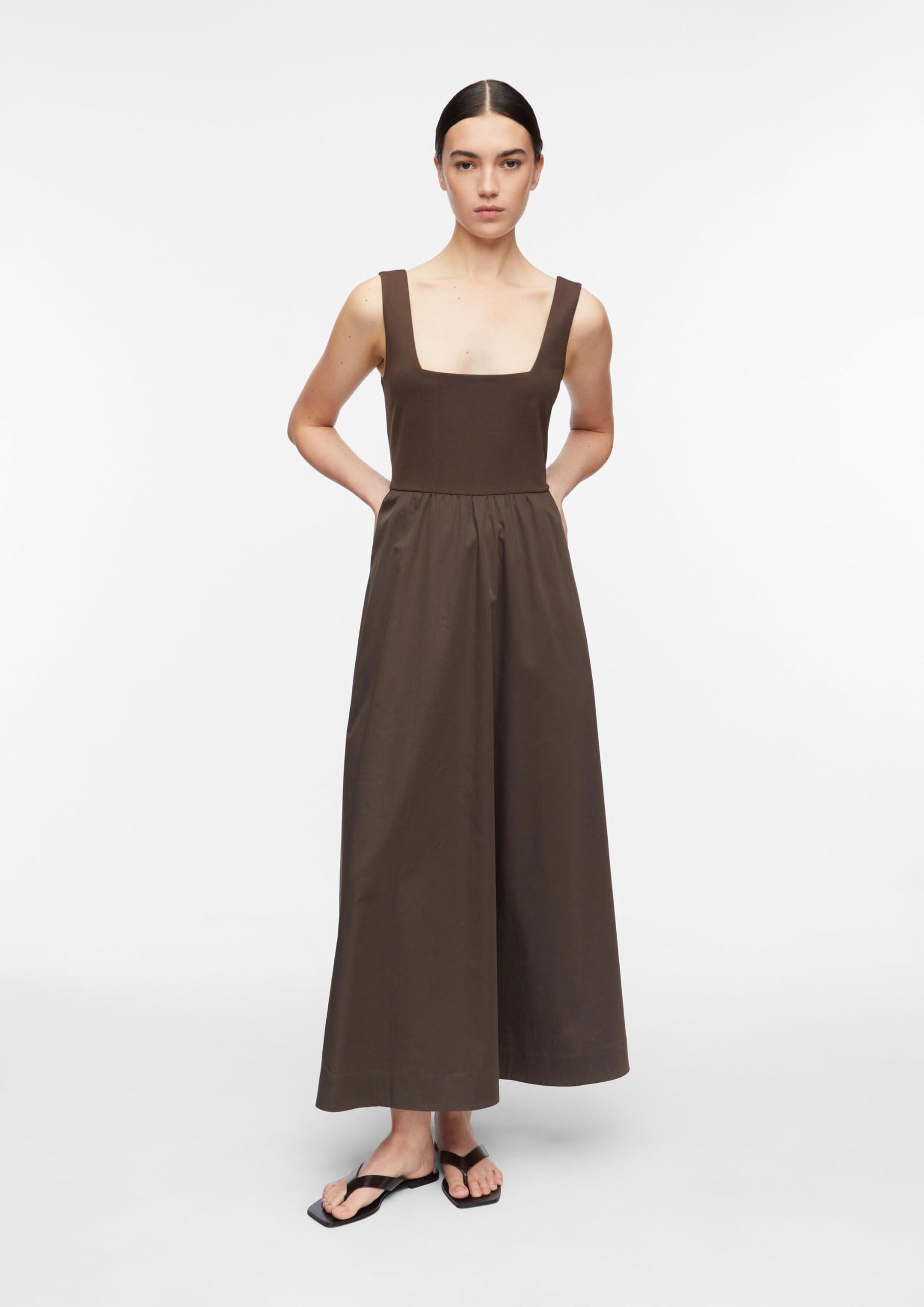 comma-jersey-popeline-kleid-gr-36-dunkelbraun-lang image 6