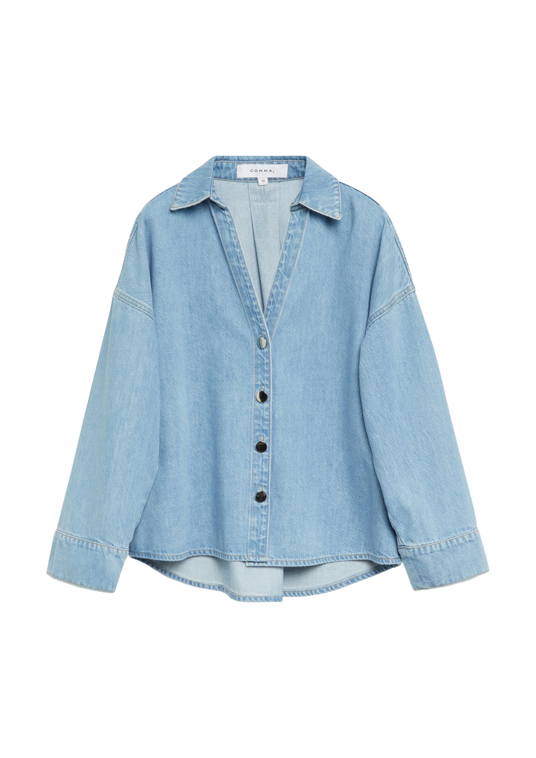 comma-blouses-denim-bluse-gr-38-relaxed-hemdkragen image 4