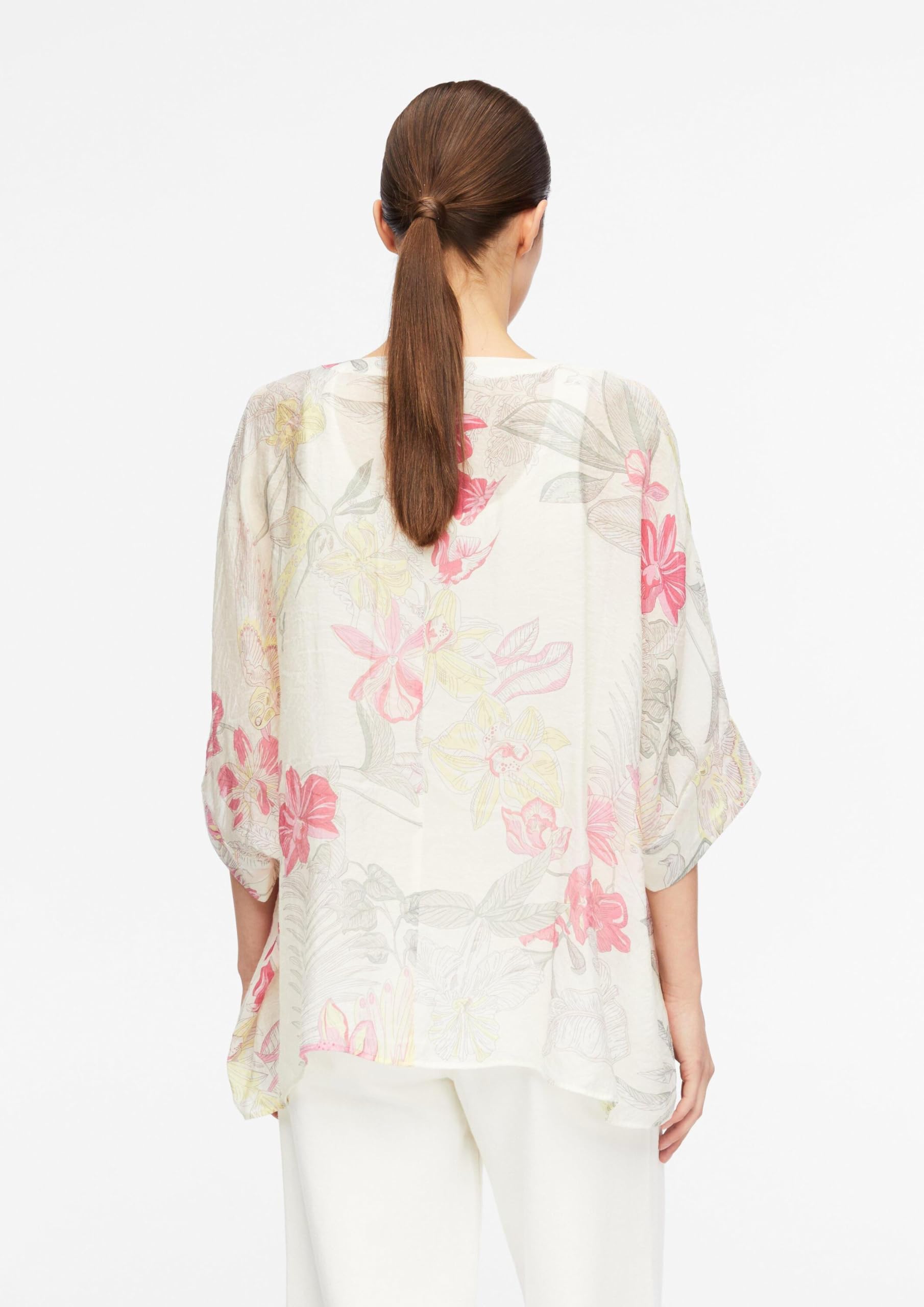 comma-poncho-bluse-chiffon-allover-print-viskose-beige-xl image 5