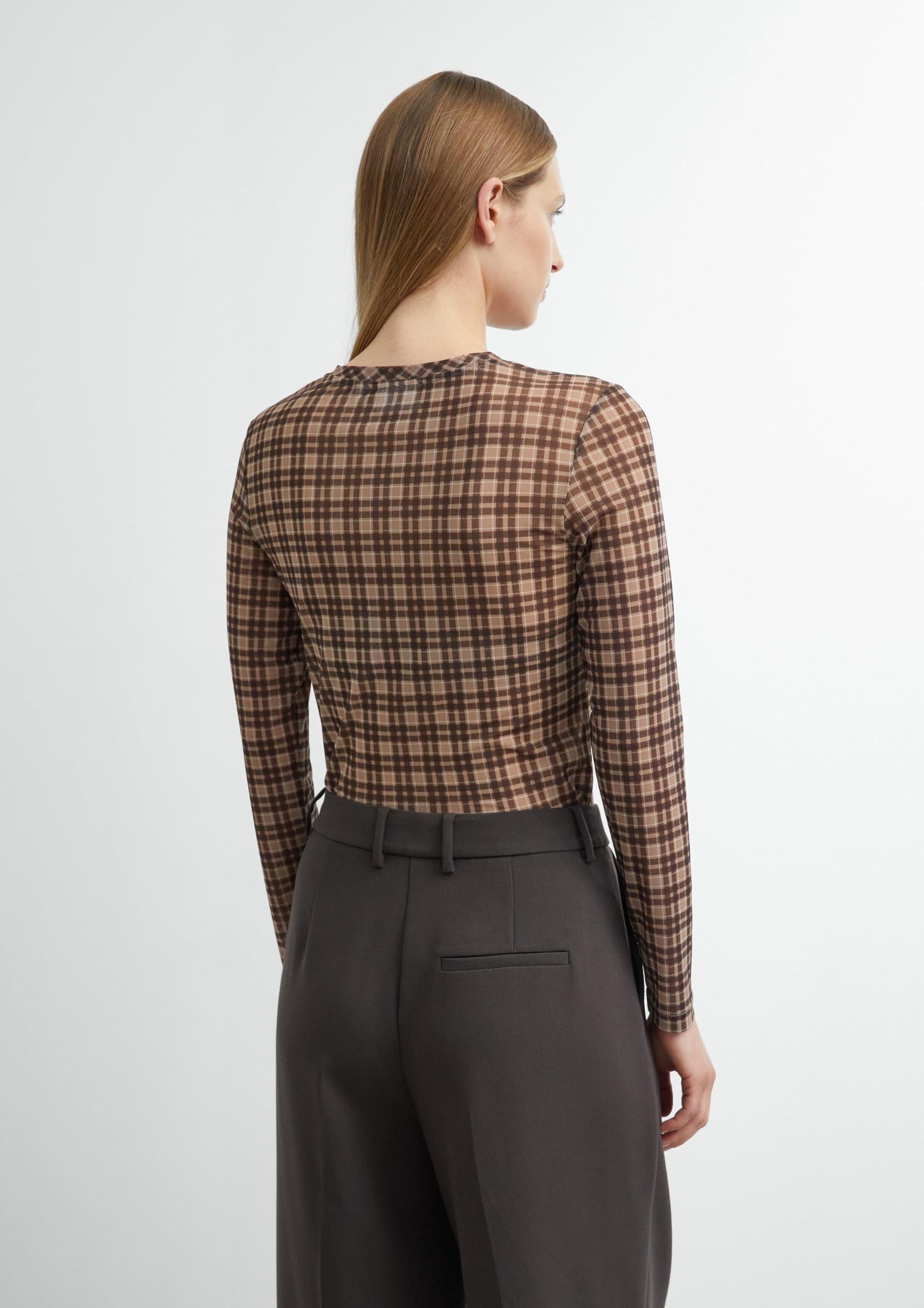 comma-longsleeve-mesh-shirt-gr-32-slim-fit-karo-stehkragen image 7