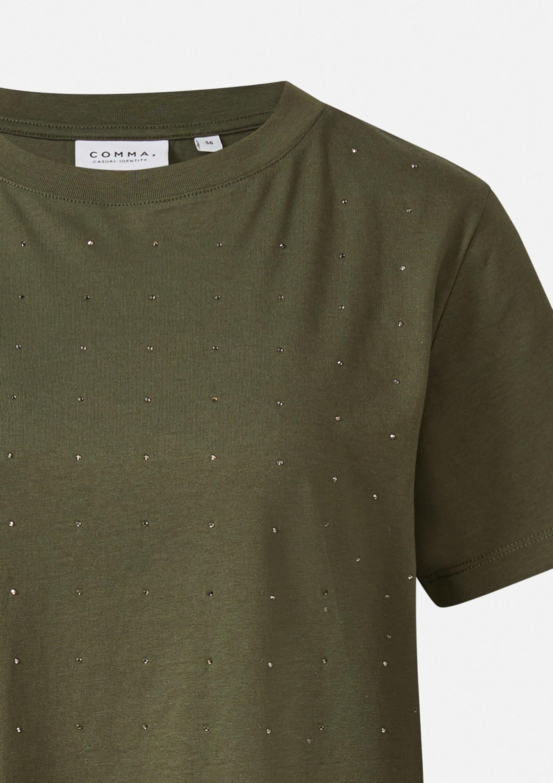comma-t-shirt-mit-schmucksteinen-gr-e-46-schwarz-kurzarm image 6