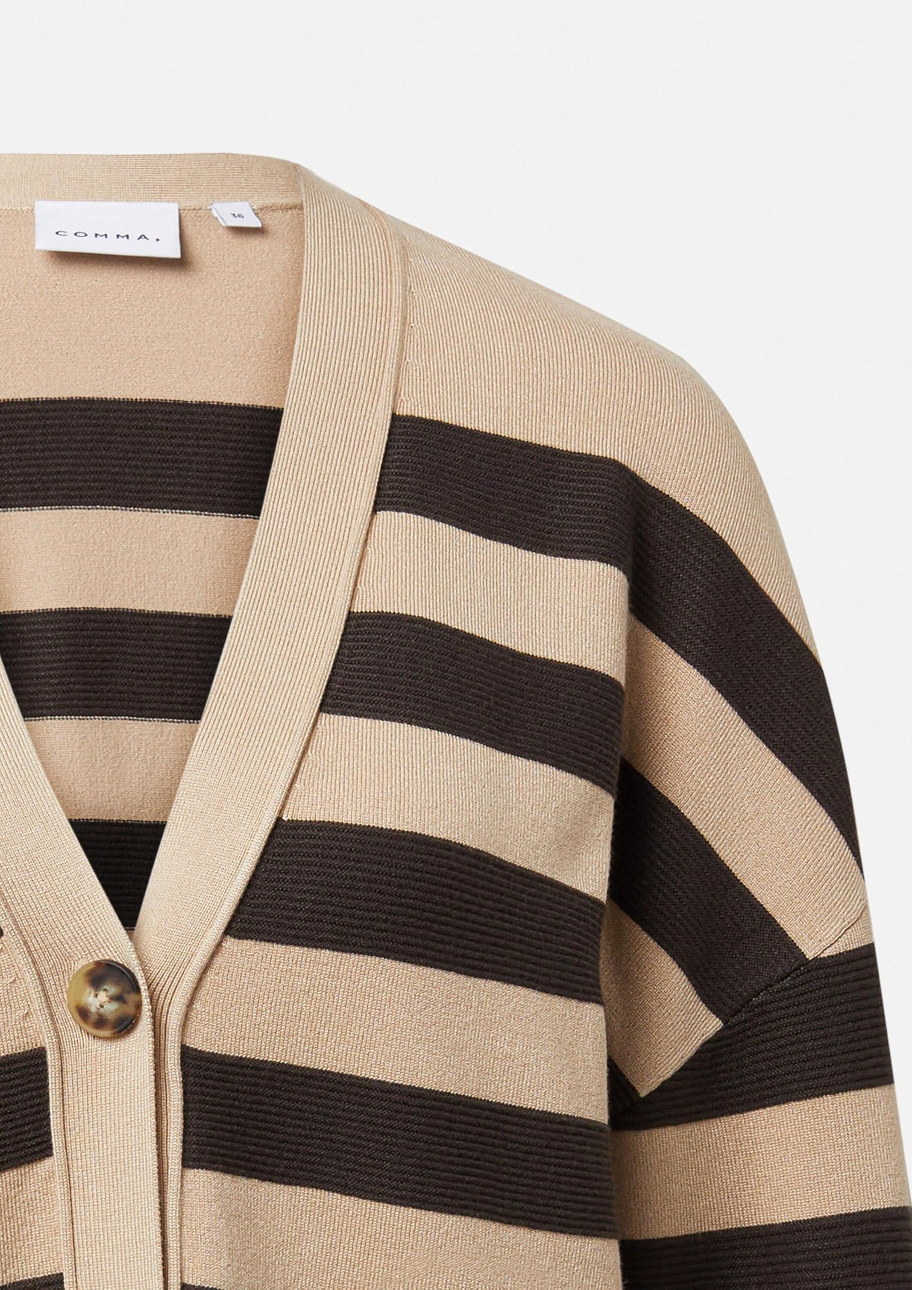 comma-cardigan-gestreift-damen-boxy-strickjacke-creme-beige image 5