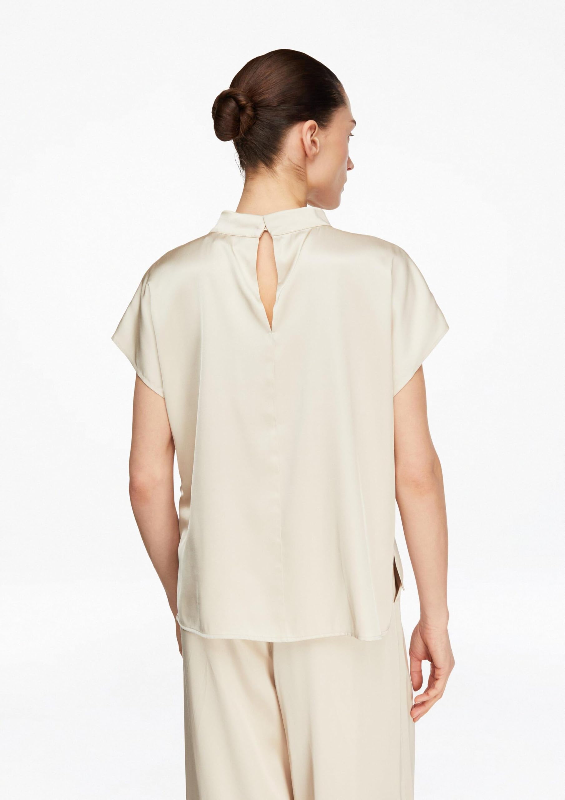 comma-tops-satin-top-gr-40-stehkragen-hellbeige image 7