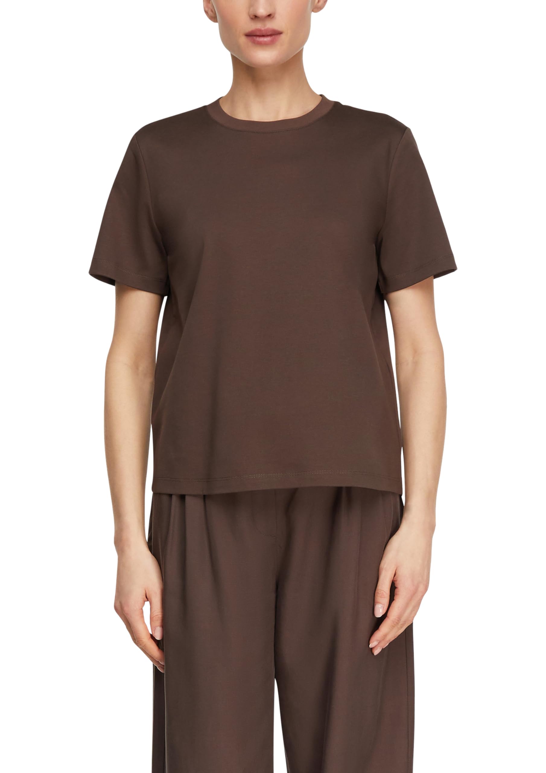 comma-basic-t-shirt-damen-creme-shirt-kurzarm image 1