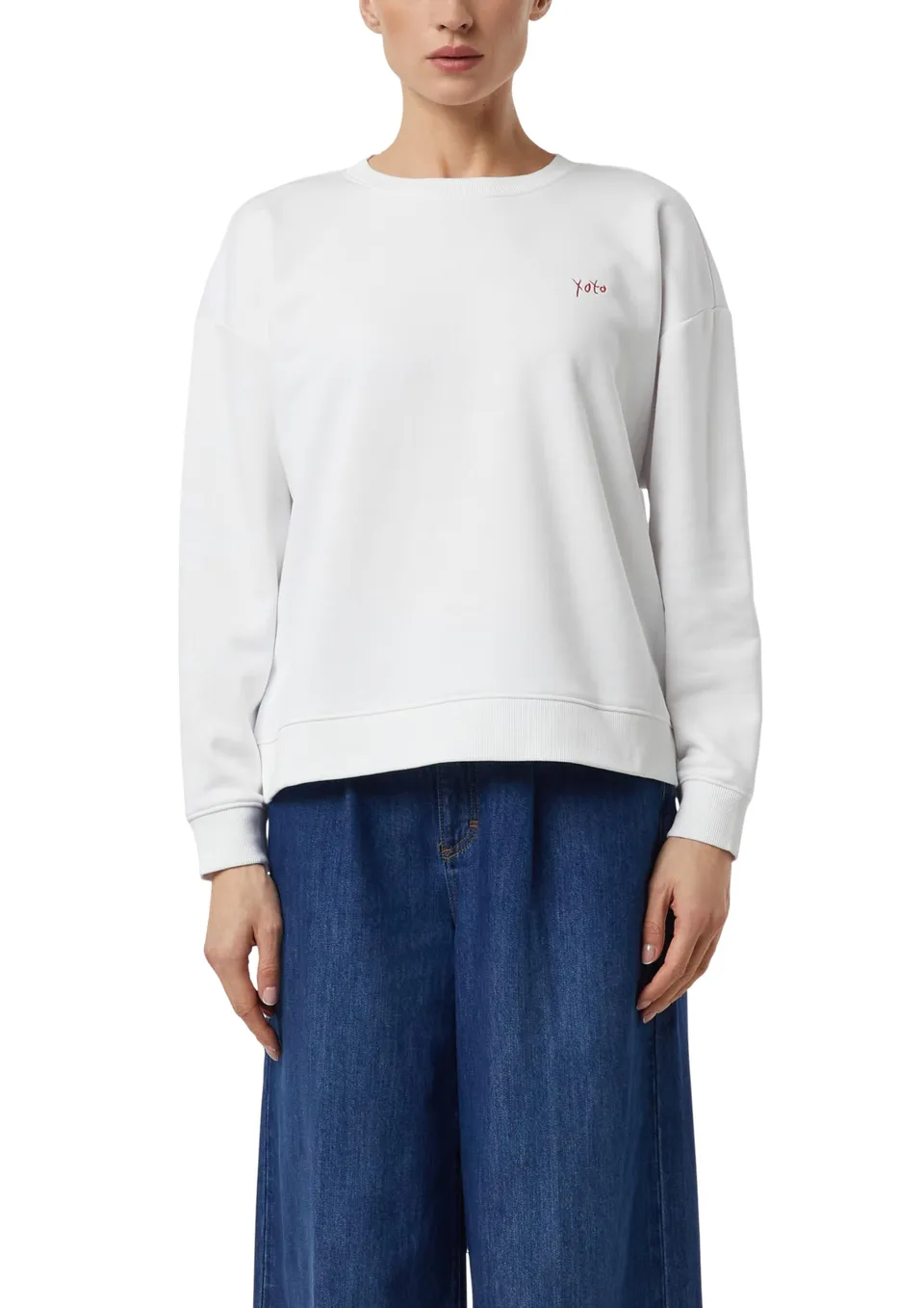 comma-sweatshirt-relaxed-fit-rundhals-stickerei-gr-e-46 image 1