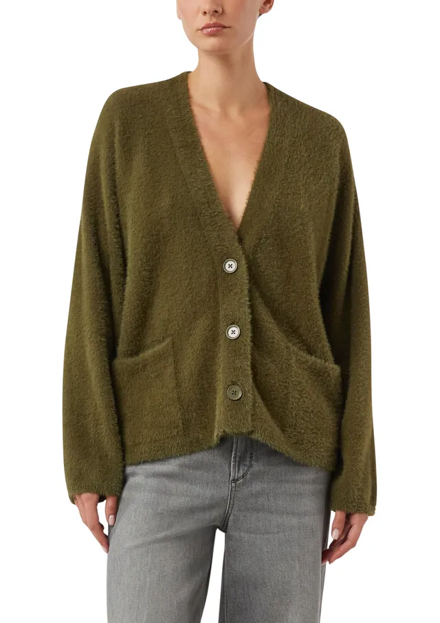 comma-knitwear-cardigan-relaxed-fit-strickjacke-xs-olivgr-n-kuschelig image 1
