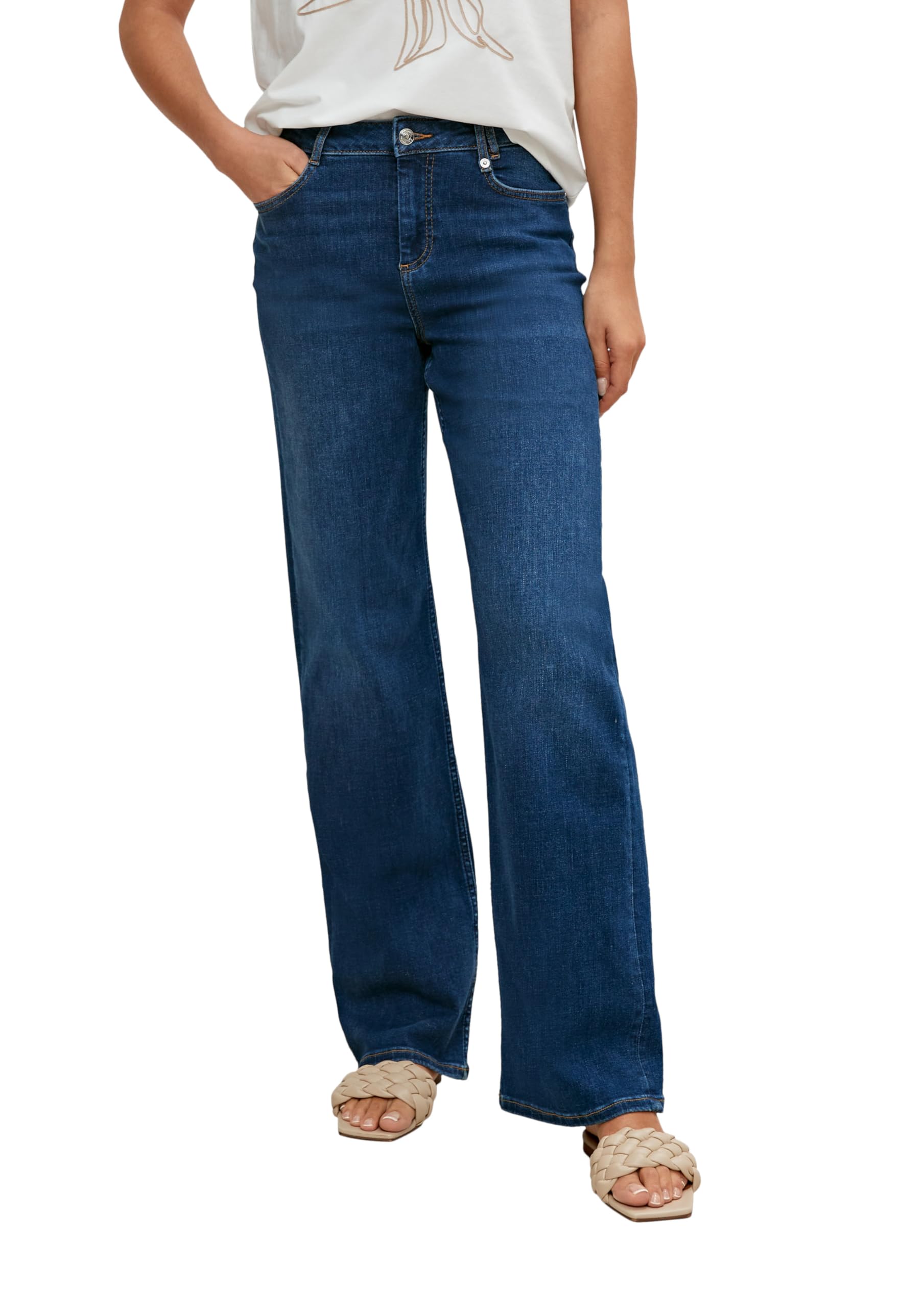 comma-freizeithose-culotte-34-lang-damen-hose-tiefblau image 1