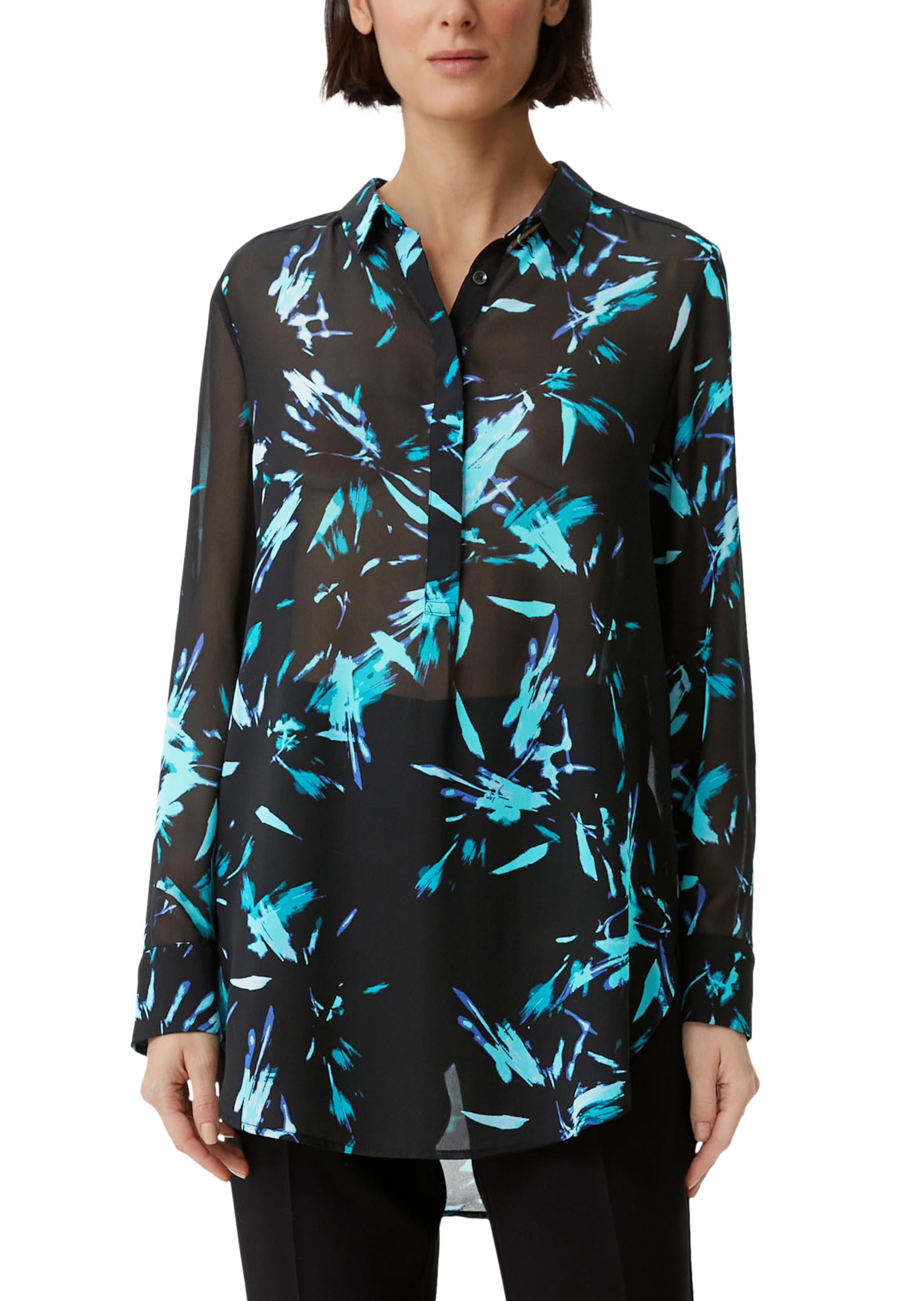 comma-blouses-longbluse-chiffon-allover-print-gemustert image 7