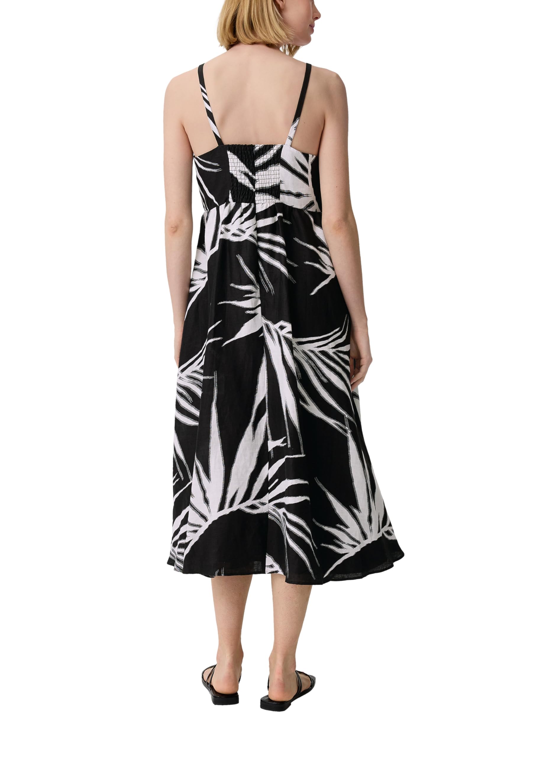 comma-dresses-midikleid-aus-leinen-mit-smok-allover image 2