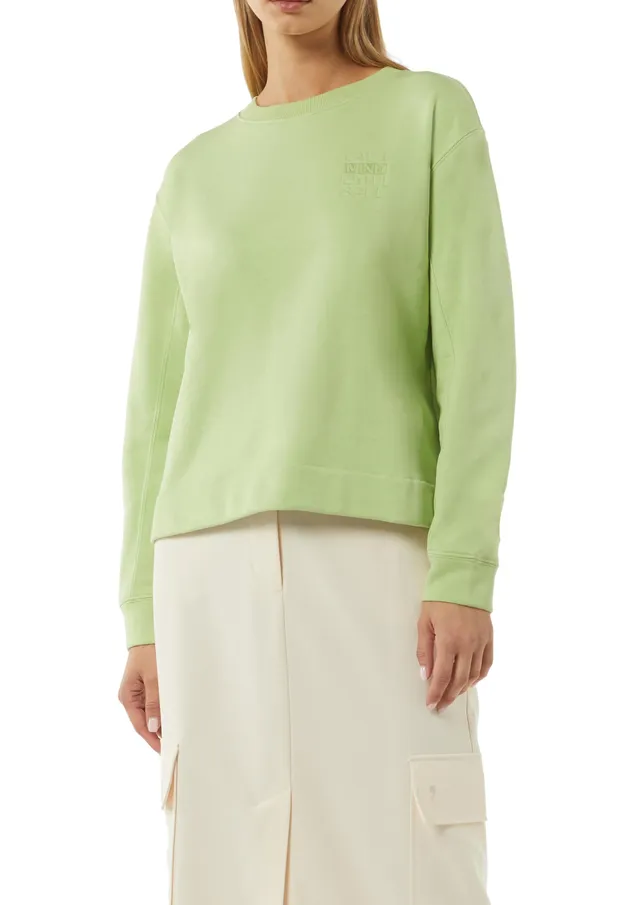 comma-sweatshirt-baumwollmix-damen-mit-stickerei image 1