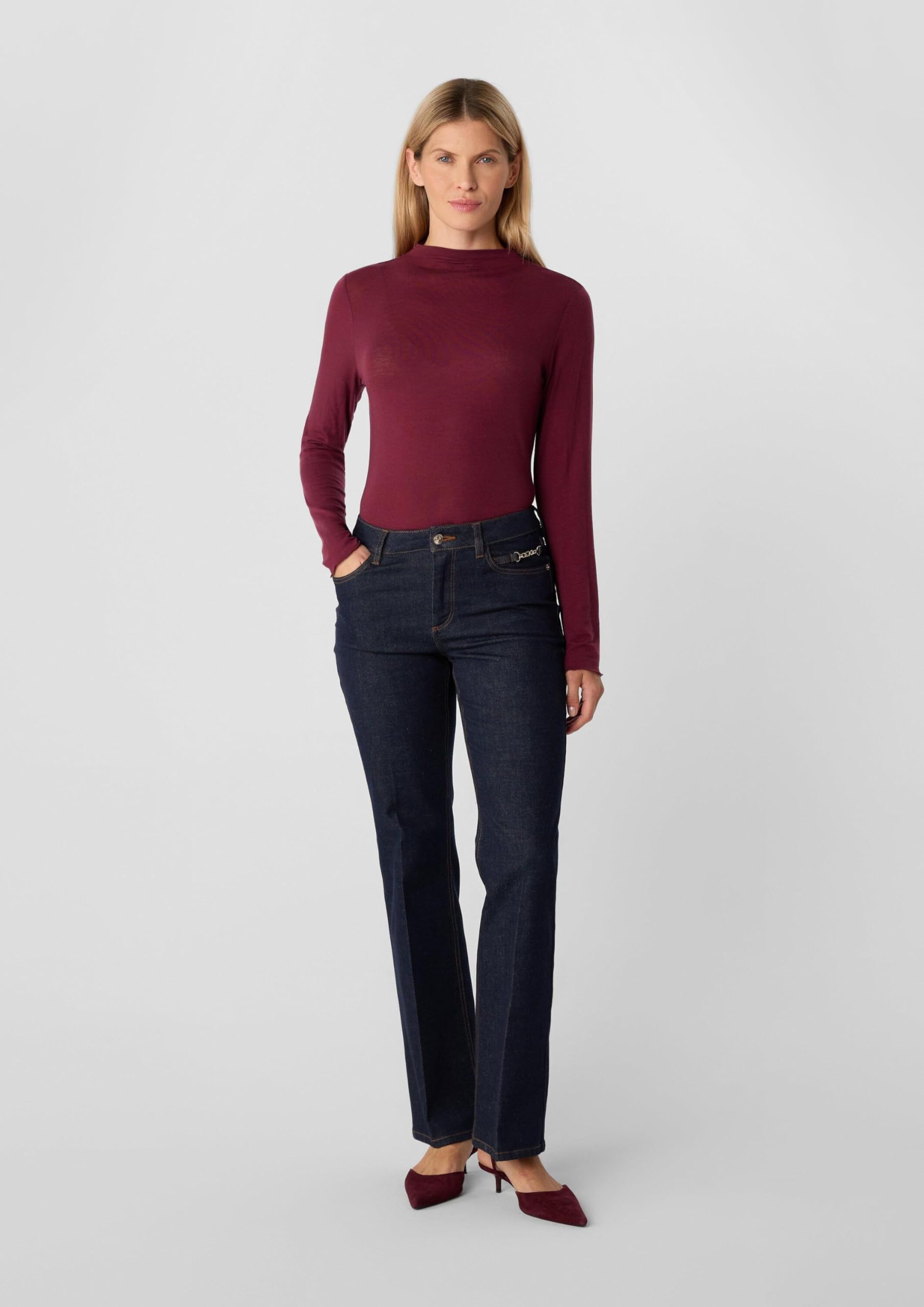 comma-jeans-flared-damen-gr-44-denim-mit-zier-detail image 7
