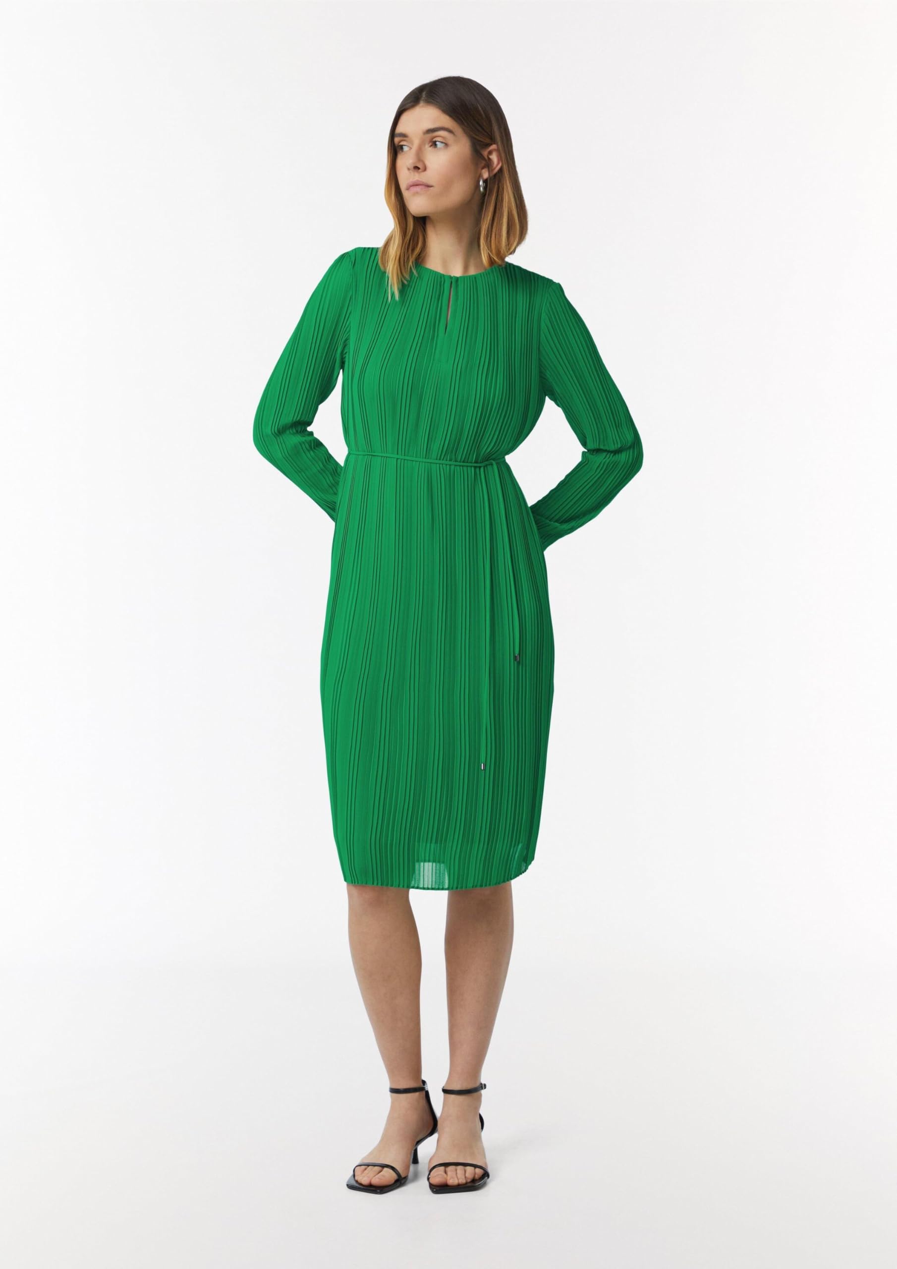 comma-dresses-midikleid-gr-40-plissiert-mit-bindeg-rtel image 7