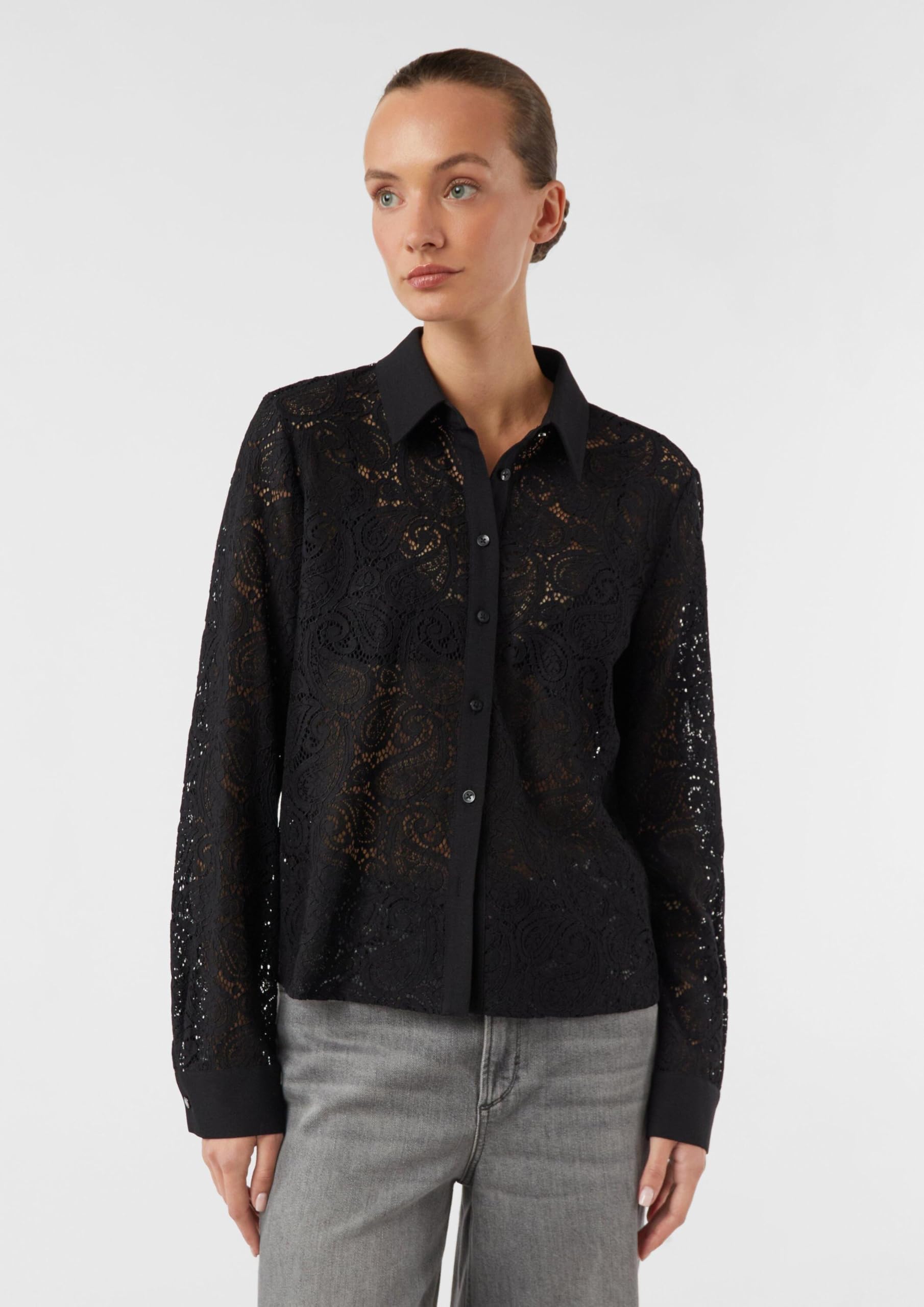 comma-blouses-spitzen-hemdbluse-gr-e-36-semitransparent image 7