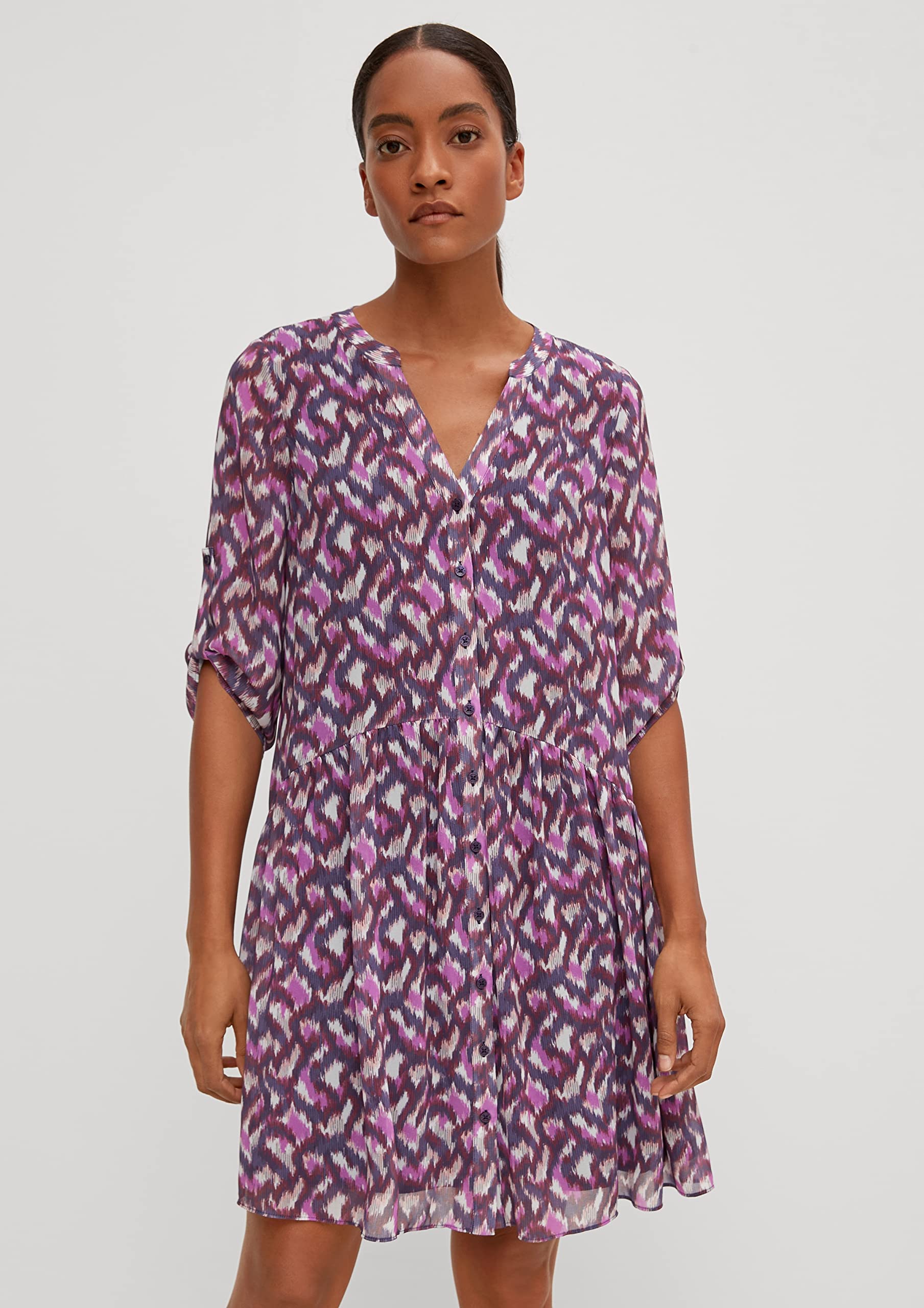 comma-shirtdress-kleid-mit-knopfleiste-chiffon-gr-36 image 5