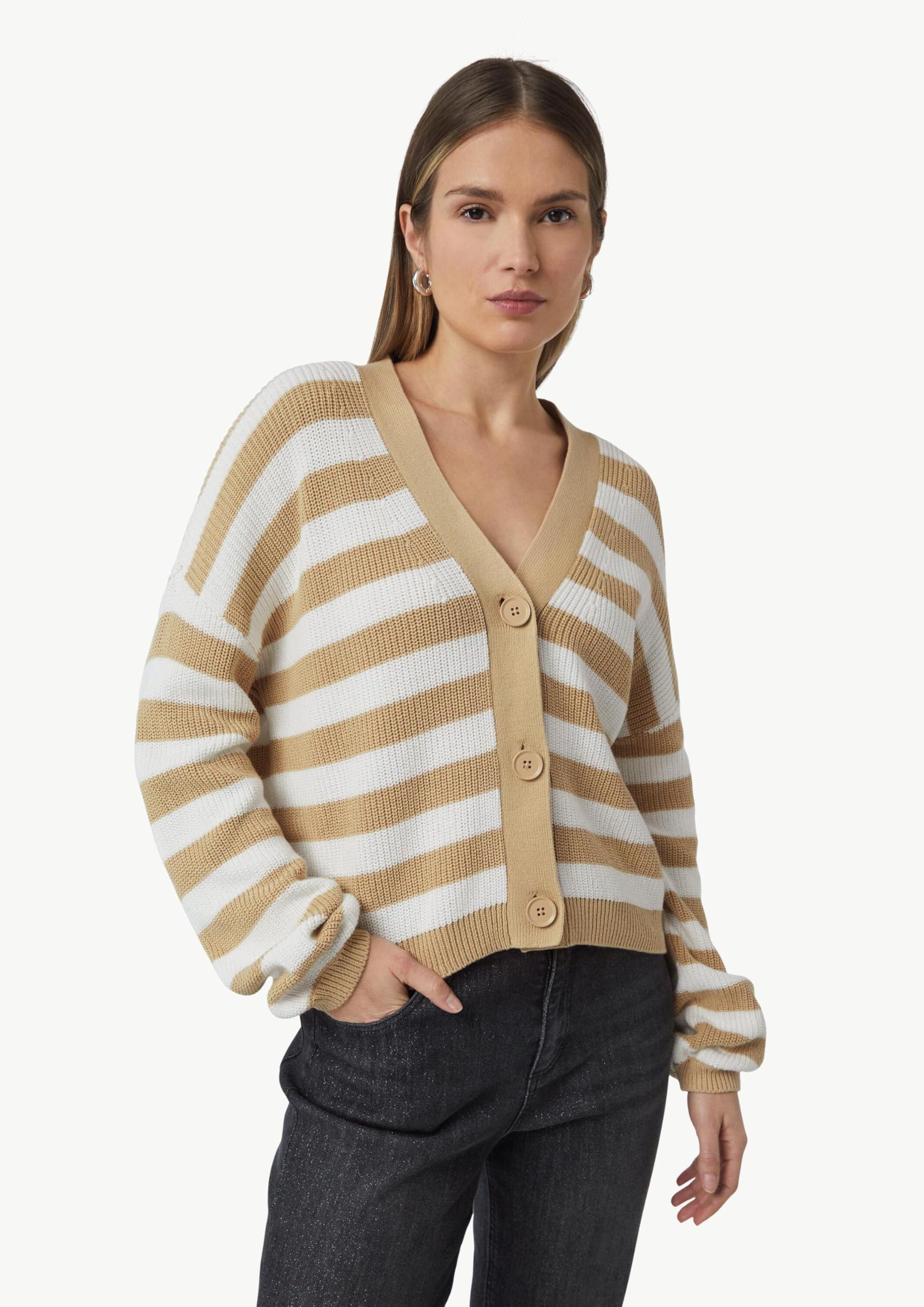 comma-strickjacke-mit-volumin-sen-rmeln-pink-wollmix image 5