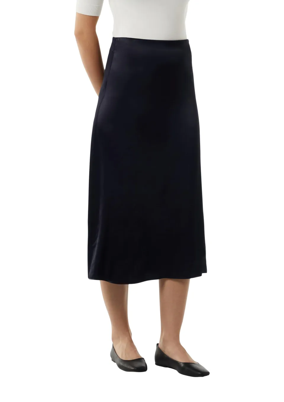 comma-skirts-midi-rock-satin-gr-40-navy-blau image 1