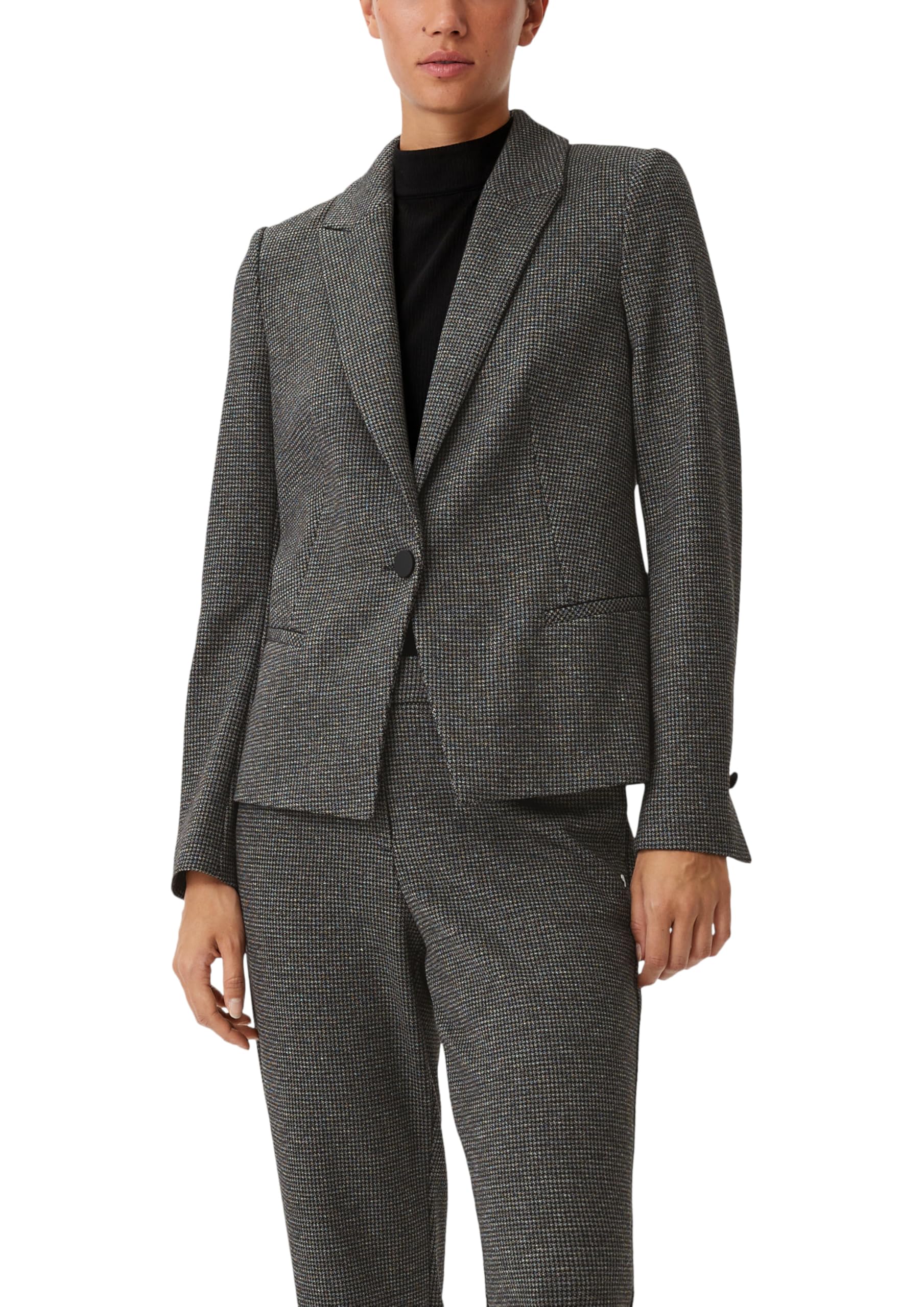 comma-blazer-pepita-muster-jacquard-schwarz-gr-40 image 1