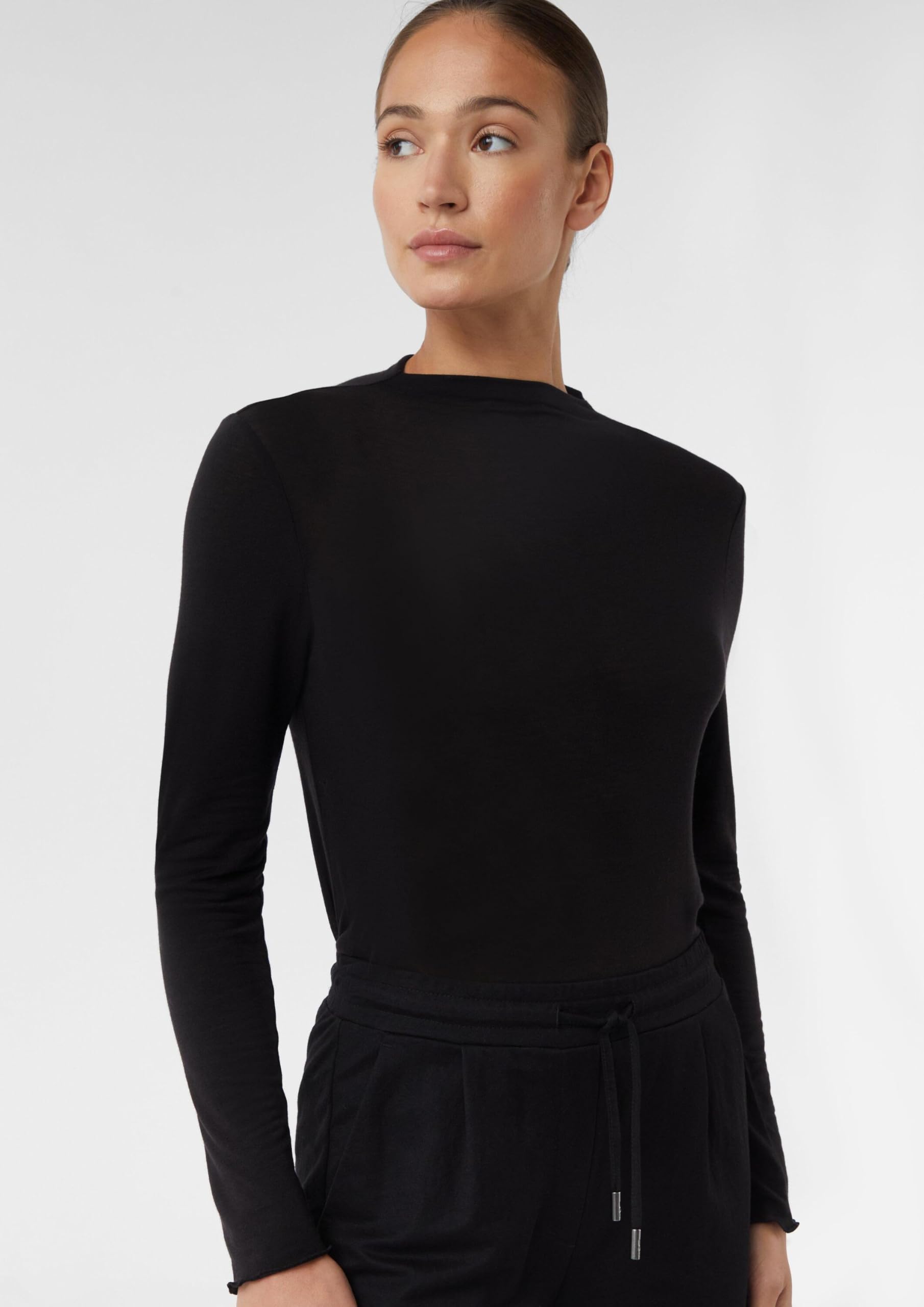 comma-semitransparentes-longsleeve-slim-fit-gr-44-schwarz image 5