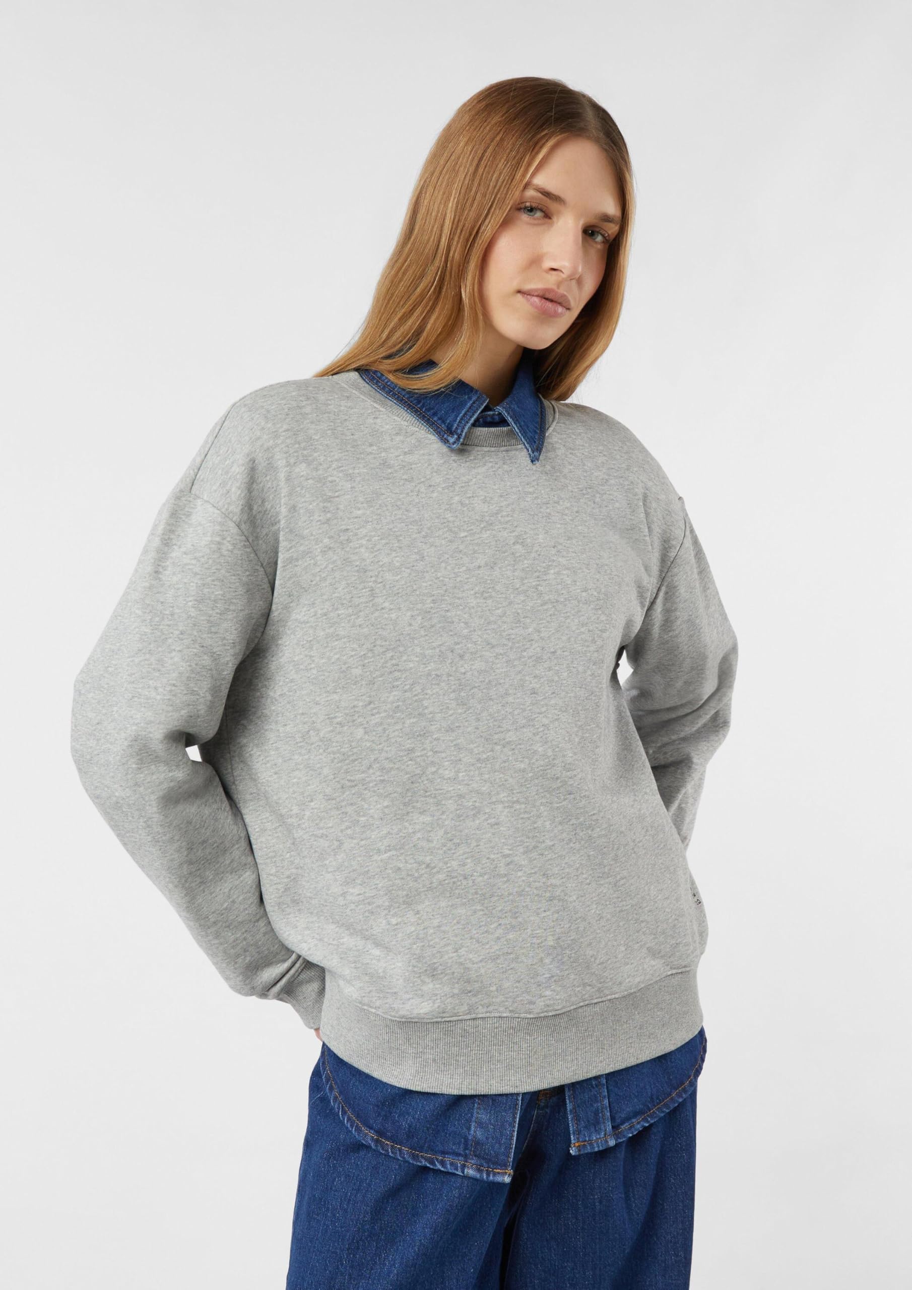 comma-oversized-sweatshirt-relaxed-fit-olivgr-n-hellgrau-pullover image 5