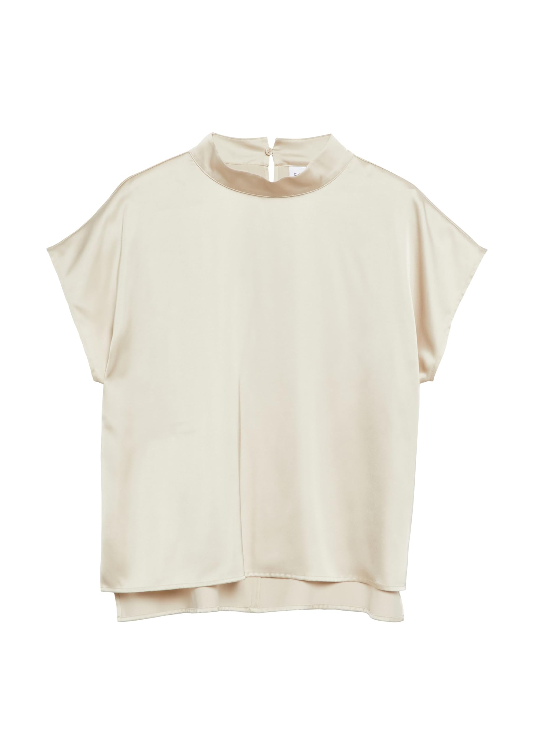 comma-tops-satin-top-gr-40-stehkragen-hellbeige image 3