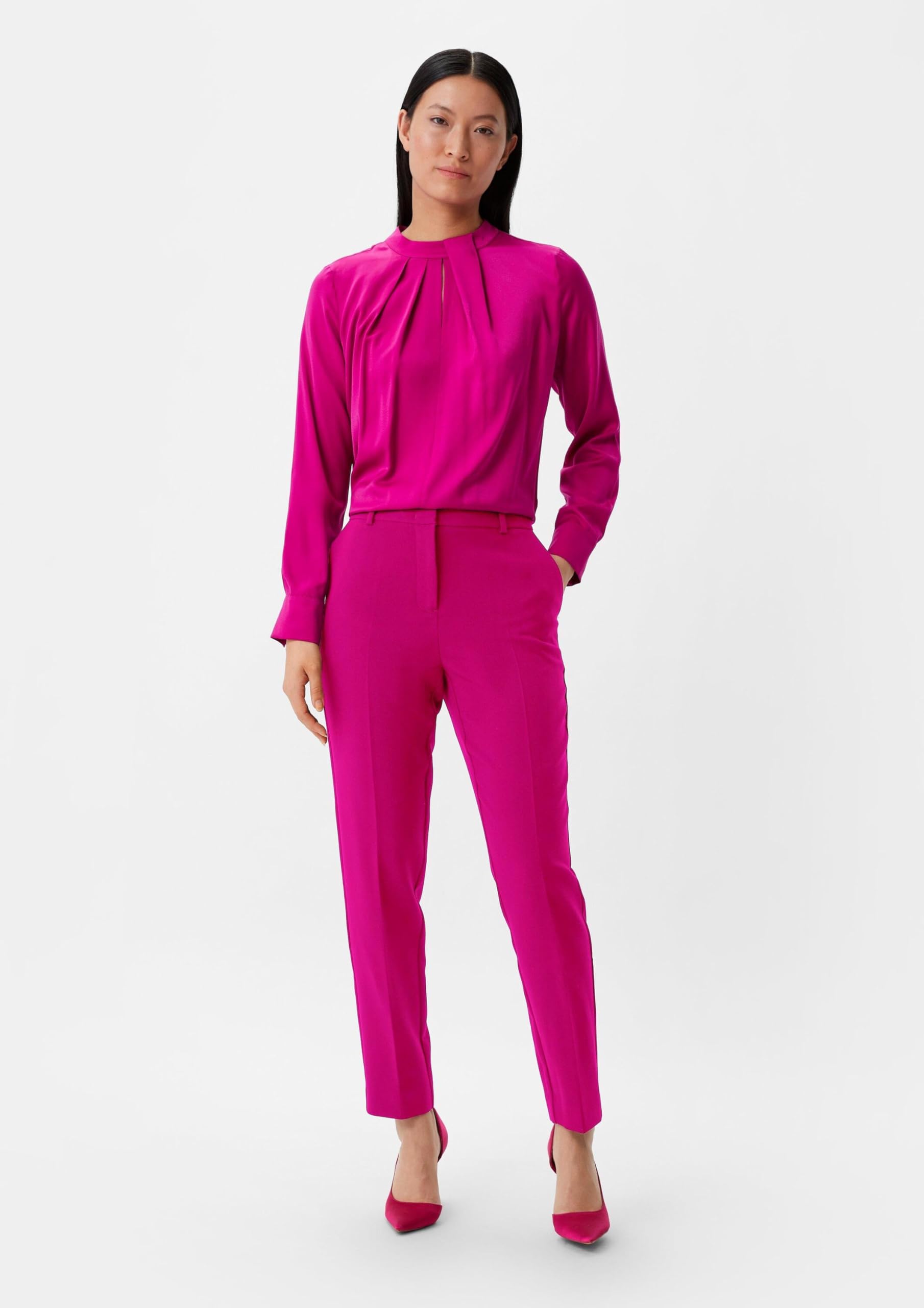 comma-trousers-hose-2138935-twill-slim-leg-fuchsia image 6