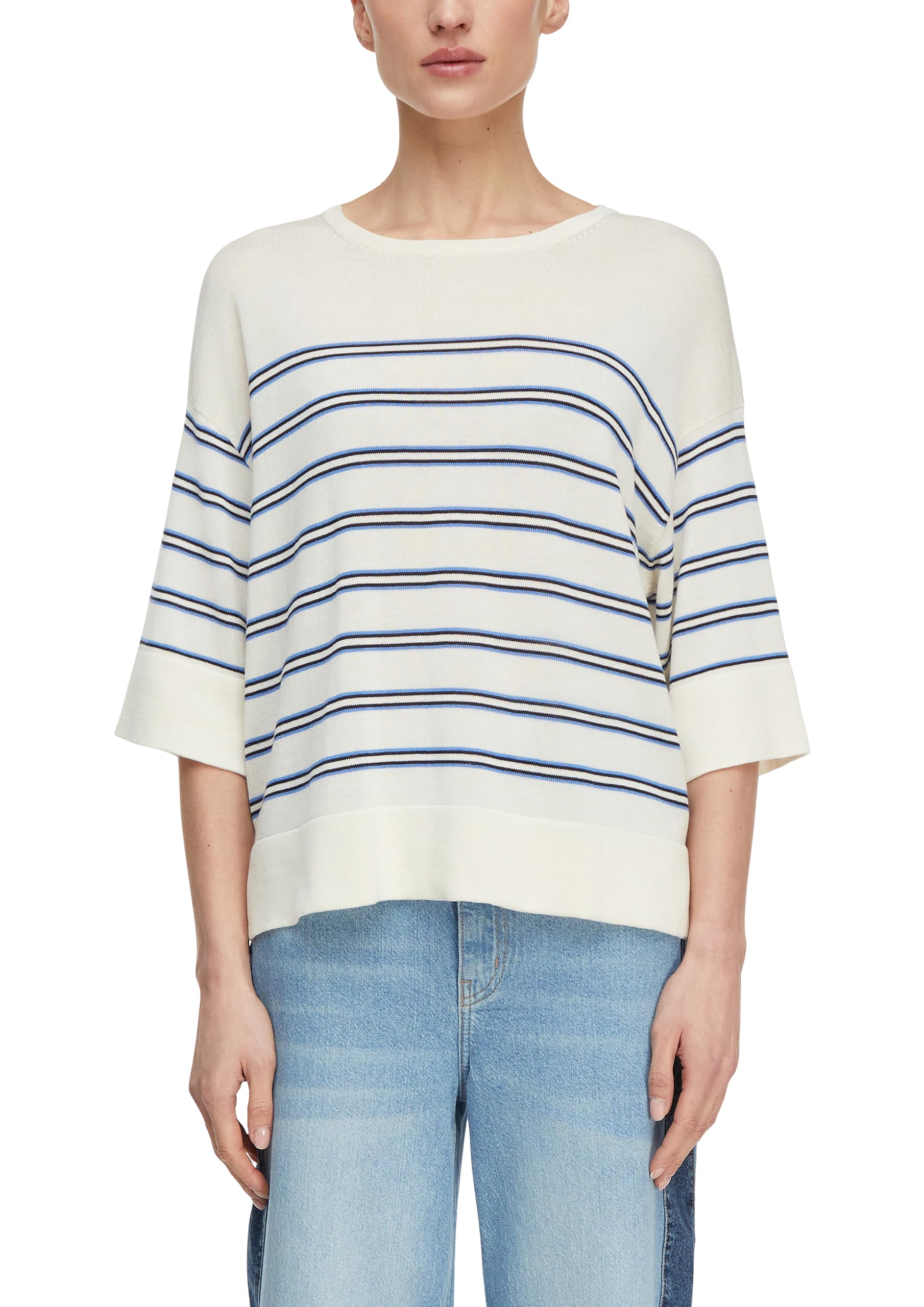 comma-knitwear-strickpullover-gestreift-kurzarm-gr-l-relaxed-fit image 1