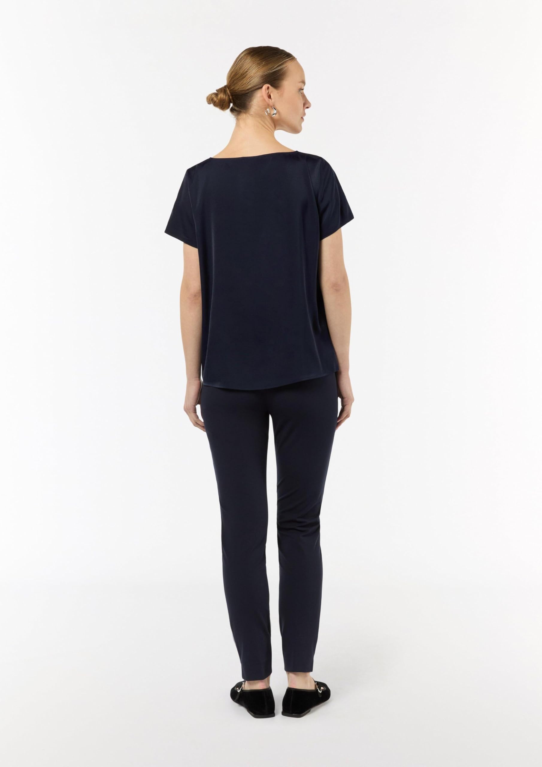 comma-satinbluse-damen-elegant-navy-wei-orange image 7