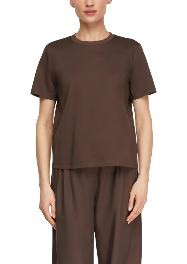 comma-basic-t-shirt-damen-creme-shirt-kurzarm image 1