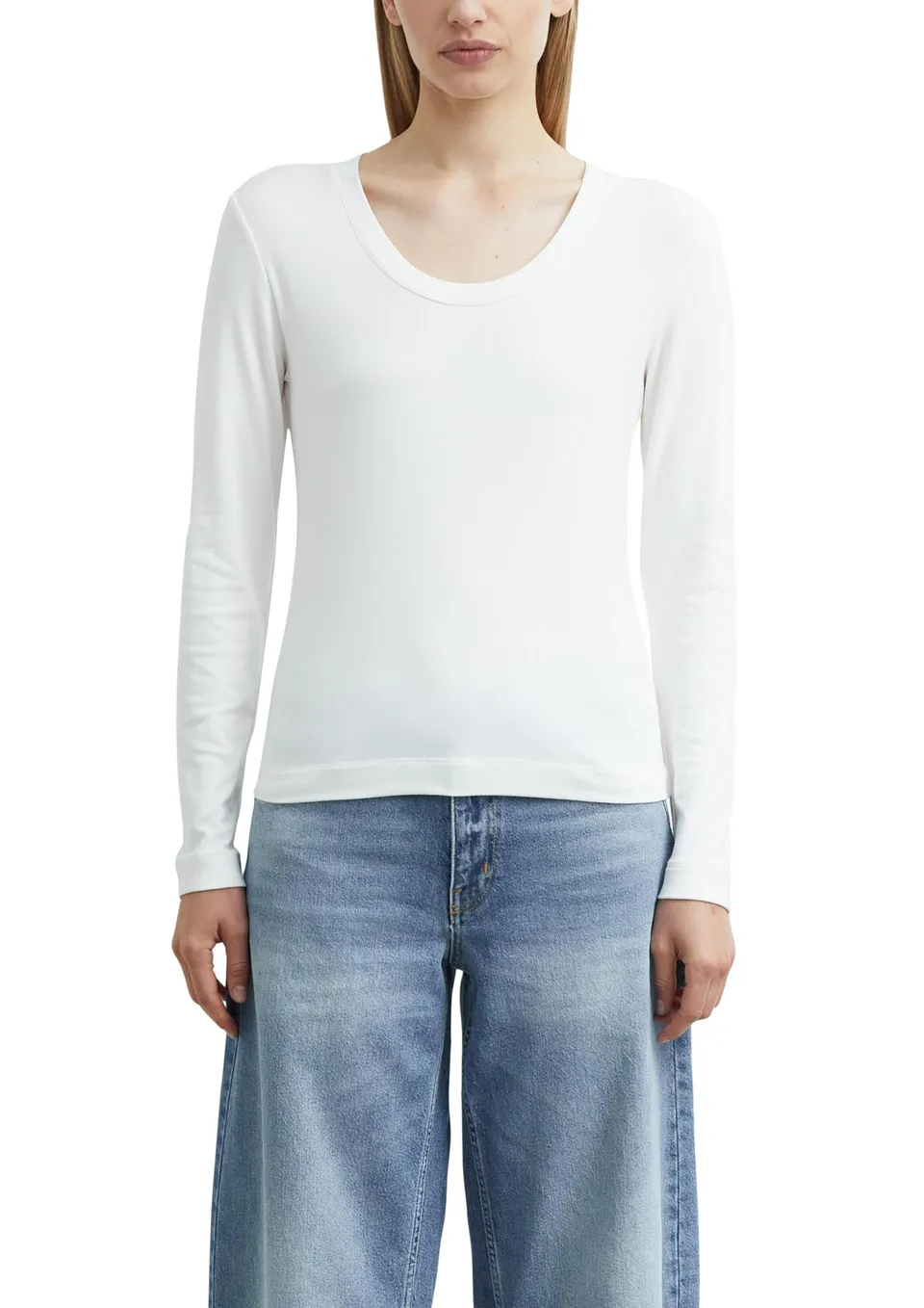 comma-langarm-shirt-slim-fit-jersey-damen-wei-gr-34 image 1